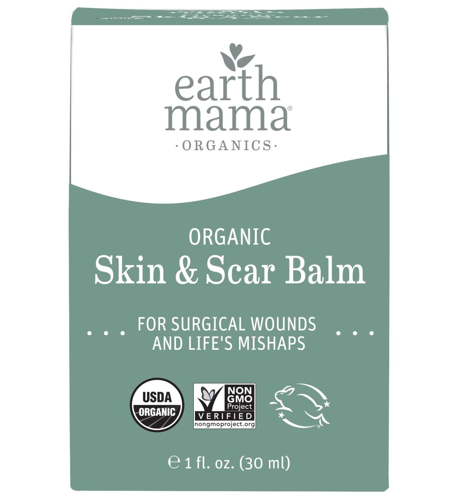 Earth Mama Organic Skin & Scar Balm | Reduces the Discomfort and Appearance of C-Section Scars and Pregnancy Stretch Marks 1-Fluid Ounce - Buy Online on GoSupps.com