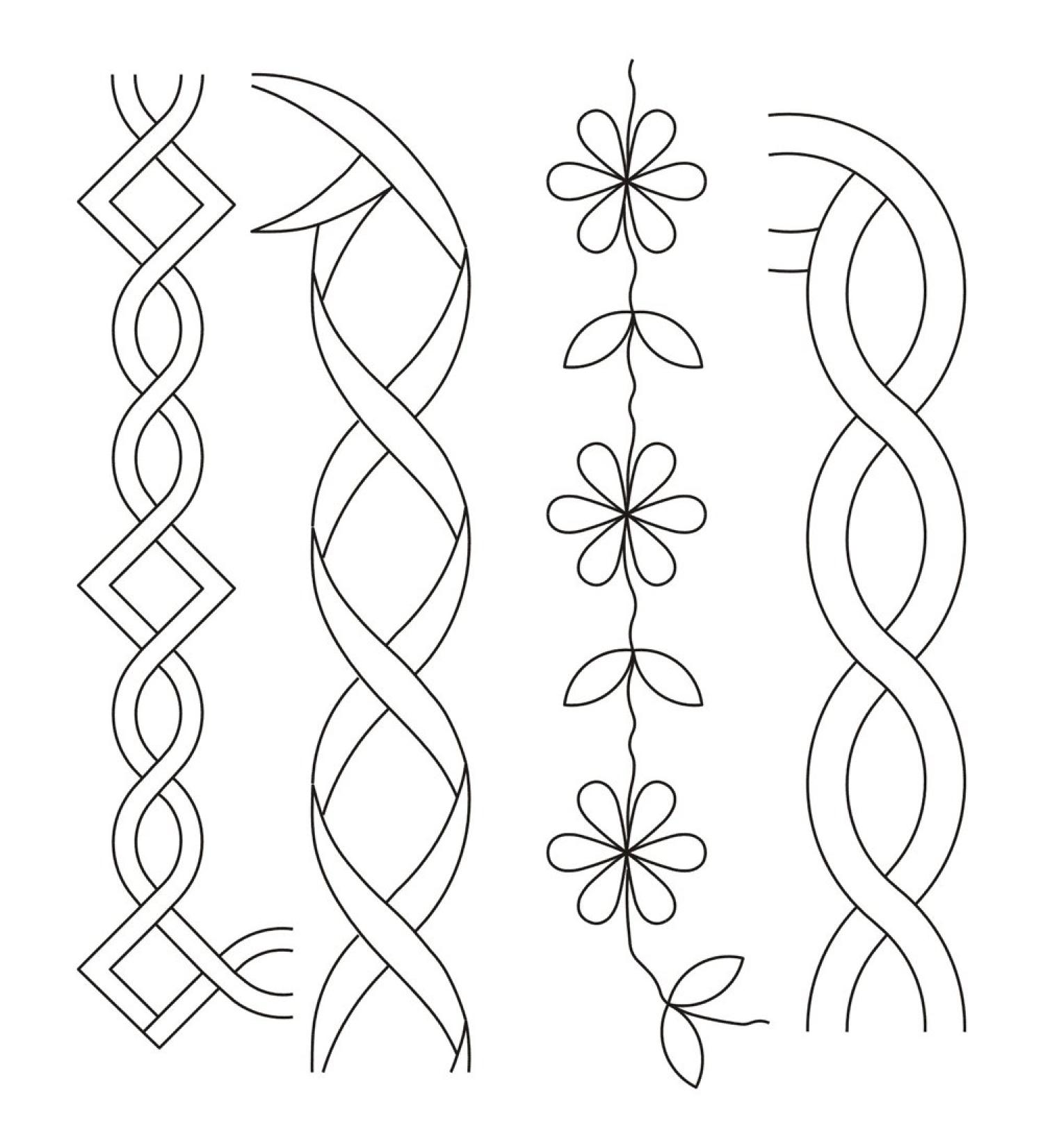 Quilting Creations Four-2 Borders Quilting Stencil Set Plastic