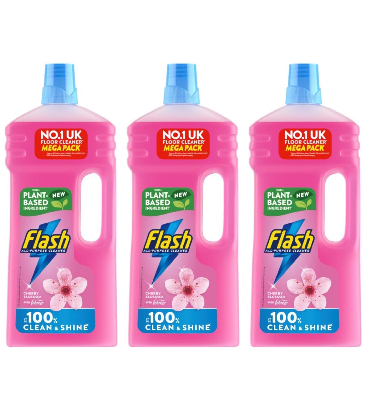 Flash All Purpose & Floor Cleaner Cherry Blossom Scent 3Pk 3 x 1.5L - Buy Online on GoSupps.com
