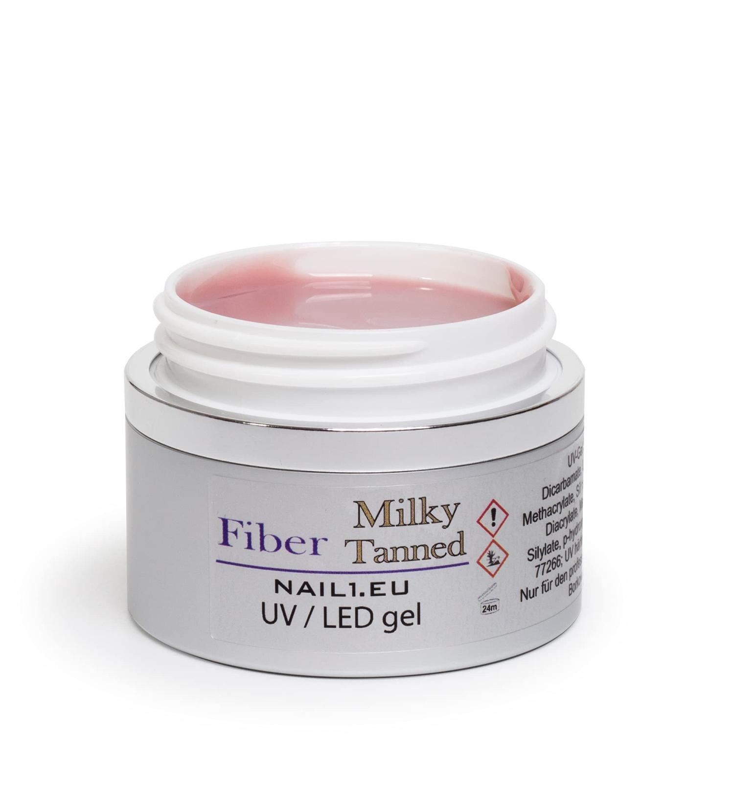 NAIL1.EU Fiber Milky Tanned UV/LED Camouflage Gel - HEMA-Free Fiberglass Gel (15ml) for Perfect Nails - International Shipping Available - Buy Online on GoSupps.com