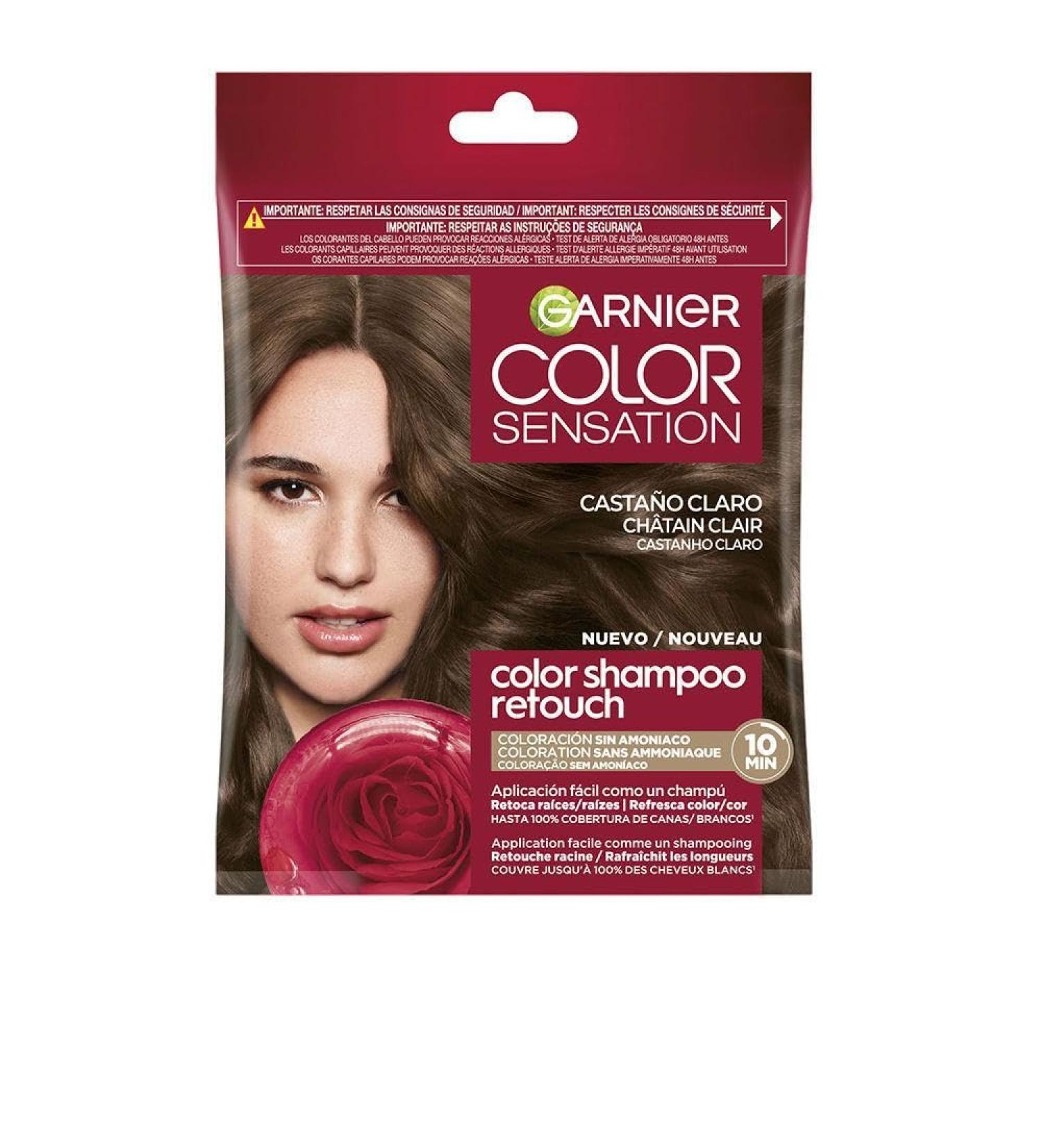 Garnier Garnier Color Shampoo Retouch Permanent Hair Color Light Brown - 100% Gray Coverage - Lasts Up to 4 Weeks
