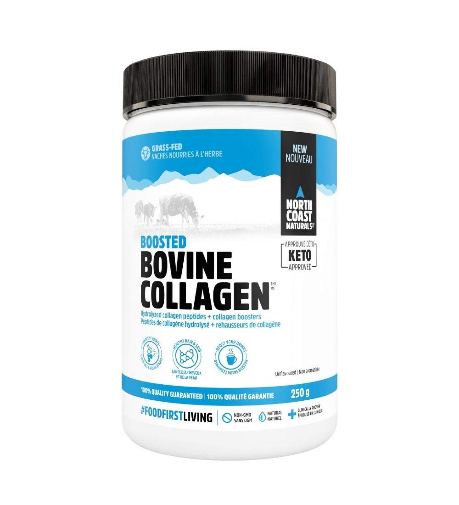 North Coast Naturals Boosted Bovine Collagen peptides Grass Fed Certified 250 g French Vanilla (Unflavoured 250 g) - Buy Online on GoSupps.com