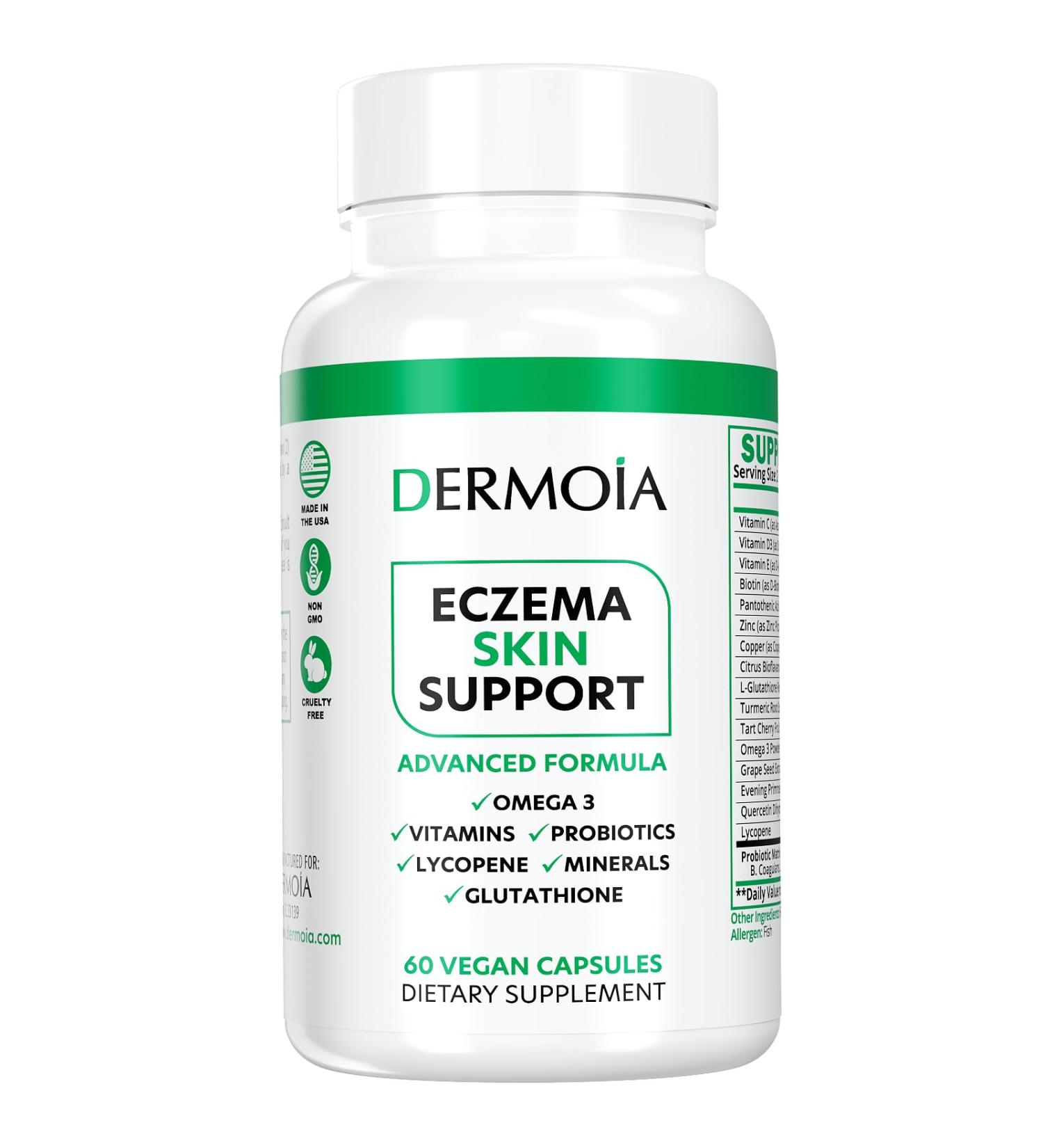Eczema Supplements - Formulated Dyshidrotic Eczema Pills for Adults - Providing Eczema Relief Targeting the Intervention of Eczema Irritated Dry Skin and Enhanced with Psoriasis Supplements 60 Count (Pack of 1) - Buy Online on GoSupps.com
