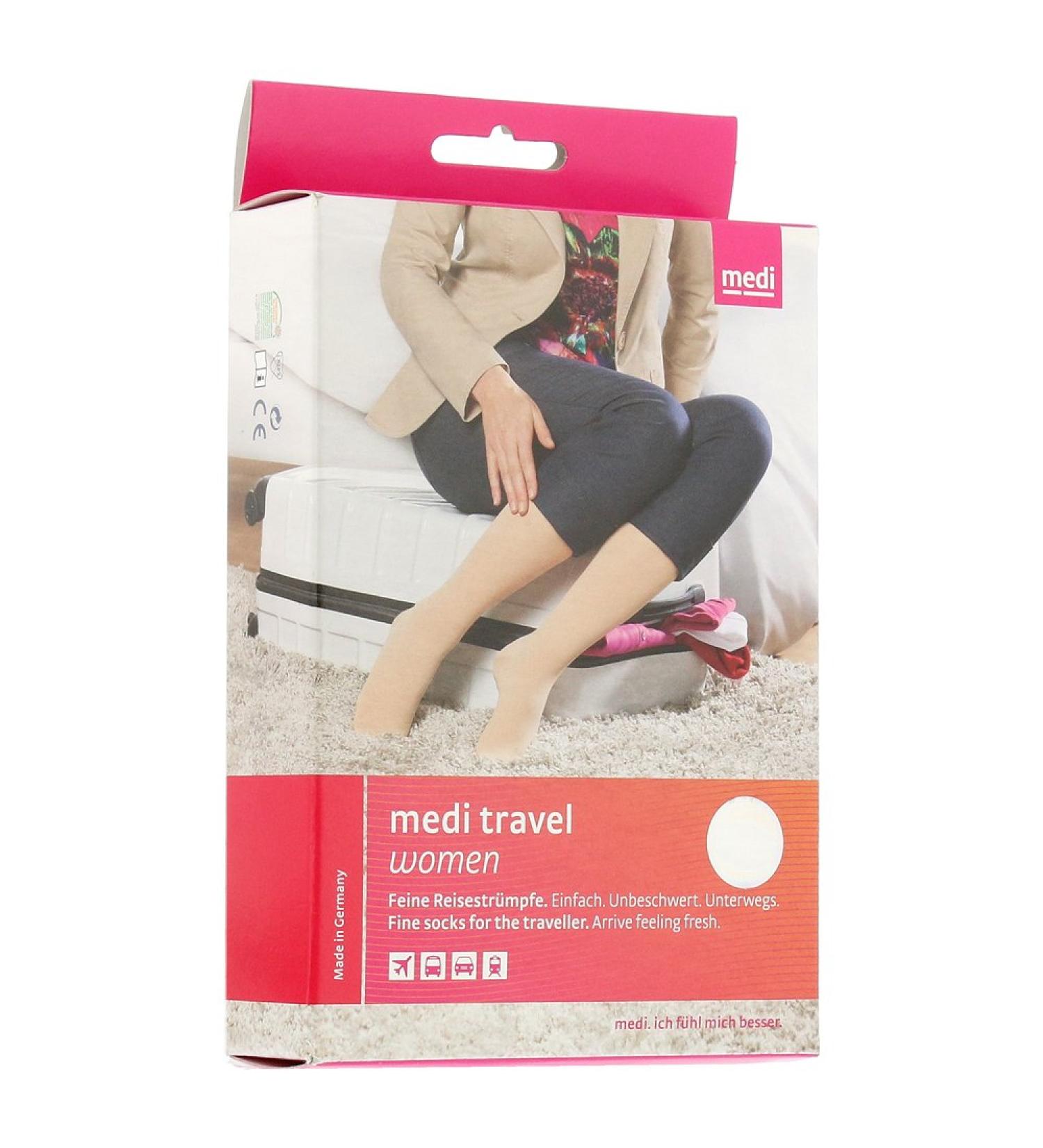 Medi Travel Women s Compression Socks | Size M | Pack of 2 | CCL 1 | White | Ideal for Travel - Buy Online on GoSupps.com