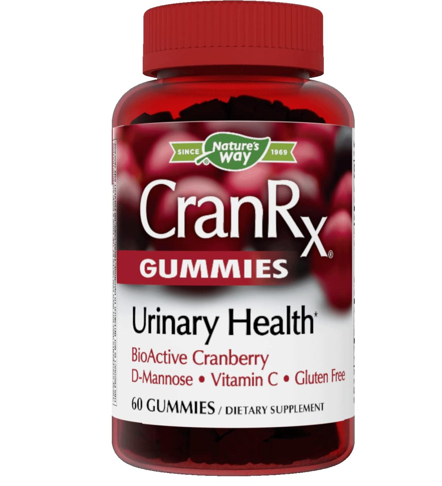 Nature's Way CranRx Gummy Urinary Health Supplement - 60 Gummies with Cranberry, D-Mannose, and Vitamin C - Buy Online on GoSupps.com