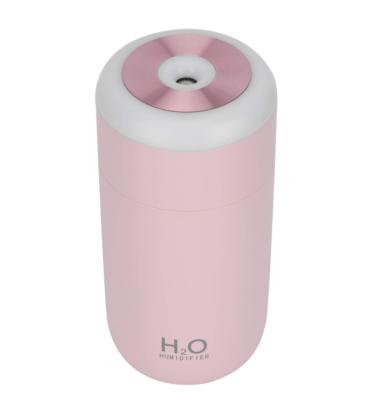 Mini Portable USB Powered Nano Humidifier Diffuser with 7 Colors Light Power Off Timer - Moisturize Skin Prevent Dry Burning - for Desktop Office and Home - ABS 350ml (Pink) - Buy Online on GoSupps.com