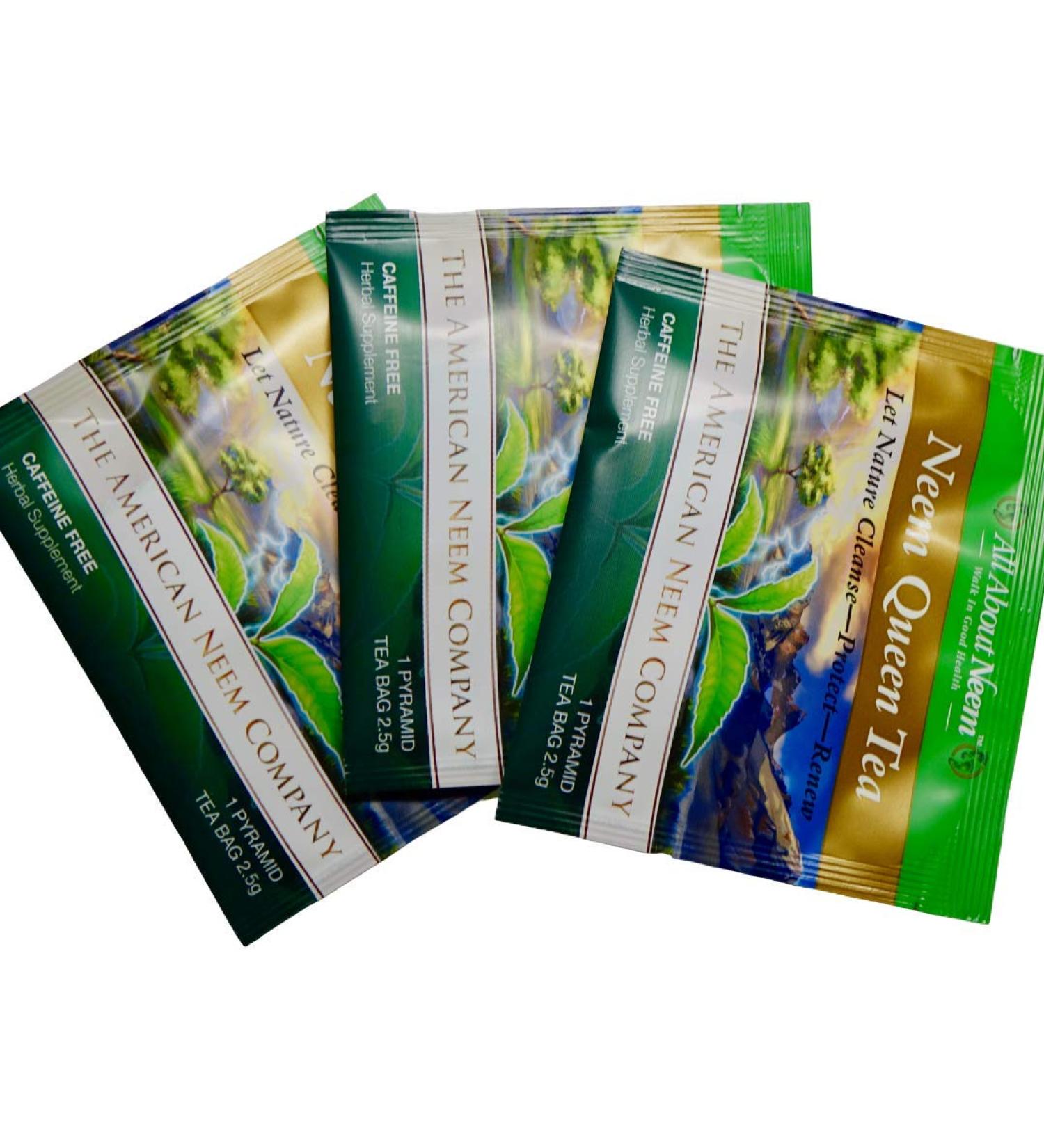 Neem Queen Tea Bags (3 Neem Tea Bags) Made in America - CAFFEINE FREE! Sample Size - Buy Online on GoSupps.com