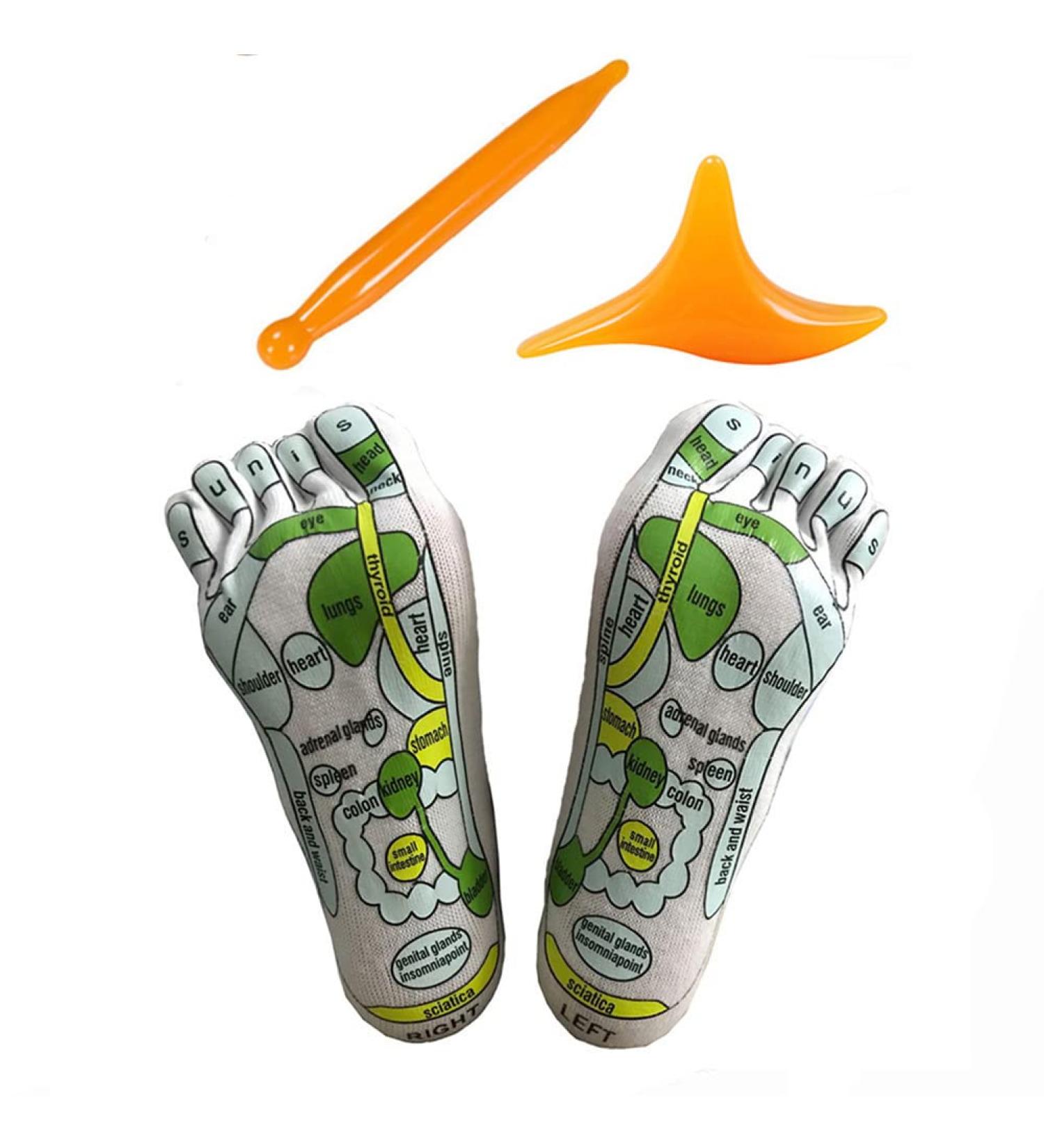 Acupressure Reflexology Socks with Massage Tools - Relieve Tired Feet | White Physiotherapy Socks - Buy Online on GoSupps.com