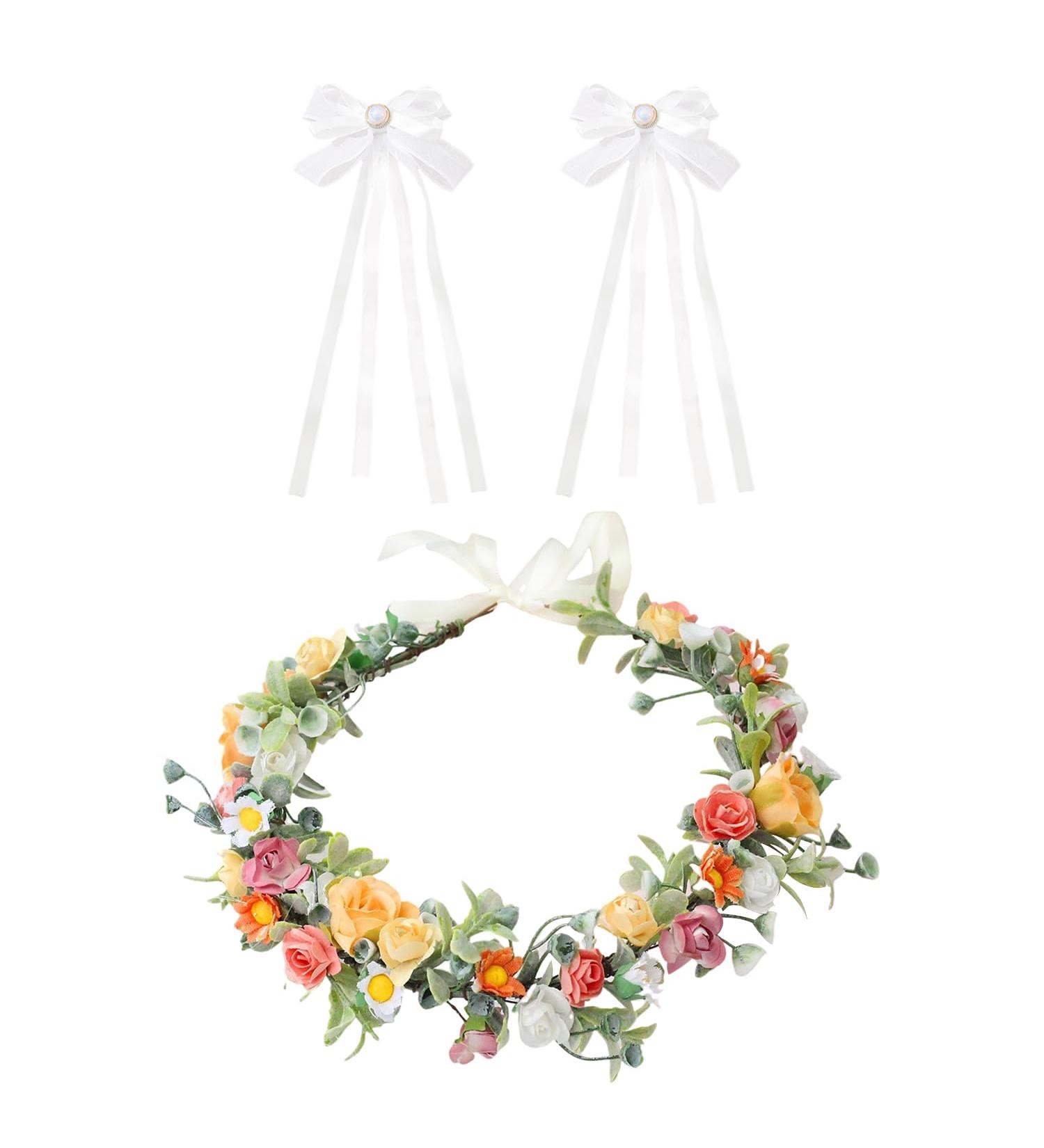 1 Pastoral Style Headband 1 Pair Of Lace Headbands Flower Crown Headband Women's Flower Headband Women's Flower Crown Flower Headband Flower Headdress - Buy Online on GoSupps.com