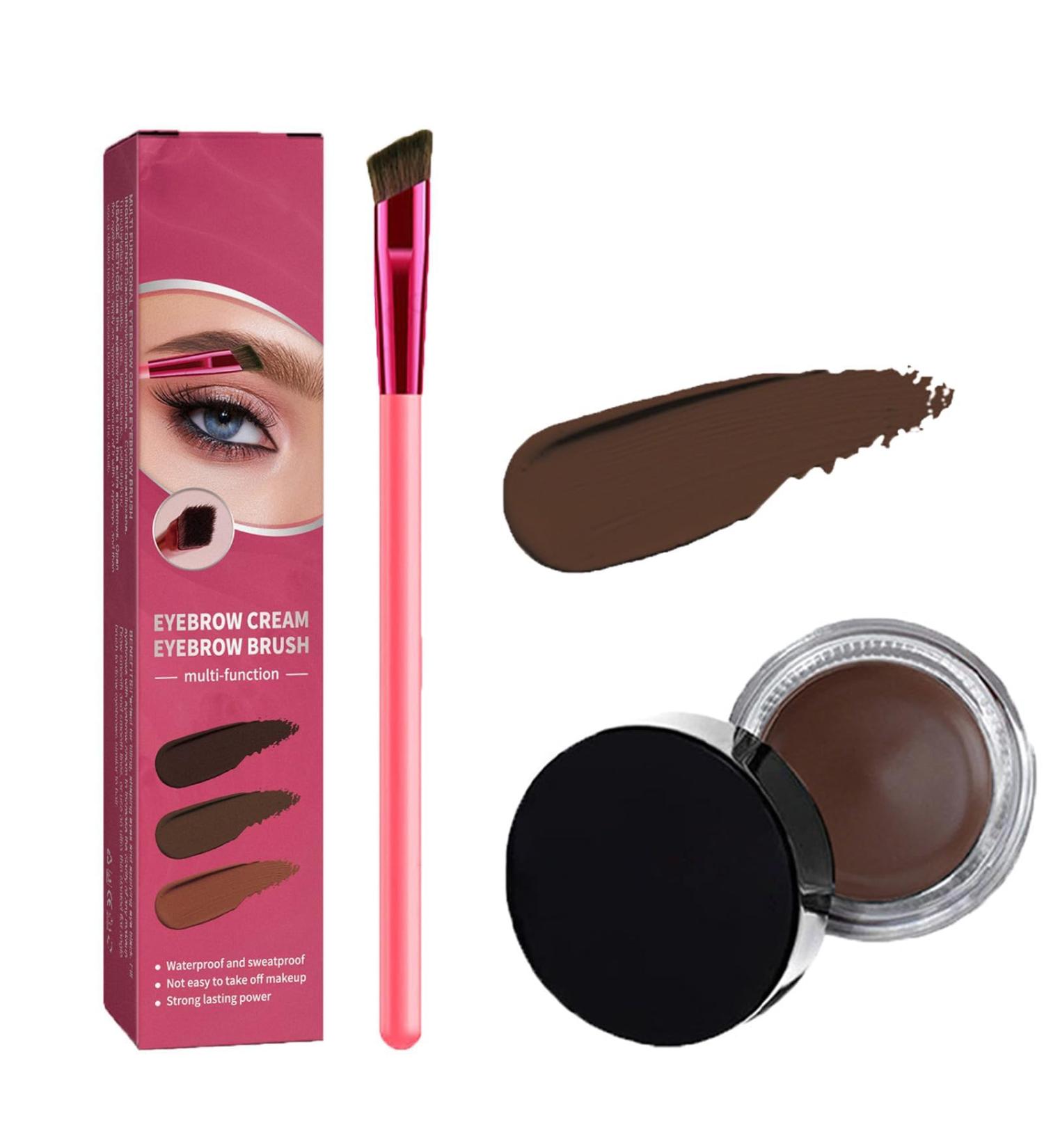 4D Laminated Eyebrow Cream & Brush Kit | Multi-Function Home Grooming for Perfect Eyebrows - Dark Brown - Buy Online on GoSupps.com