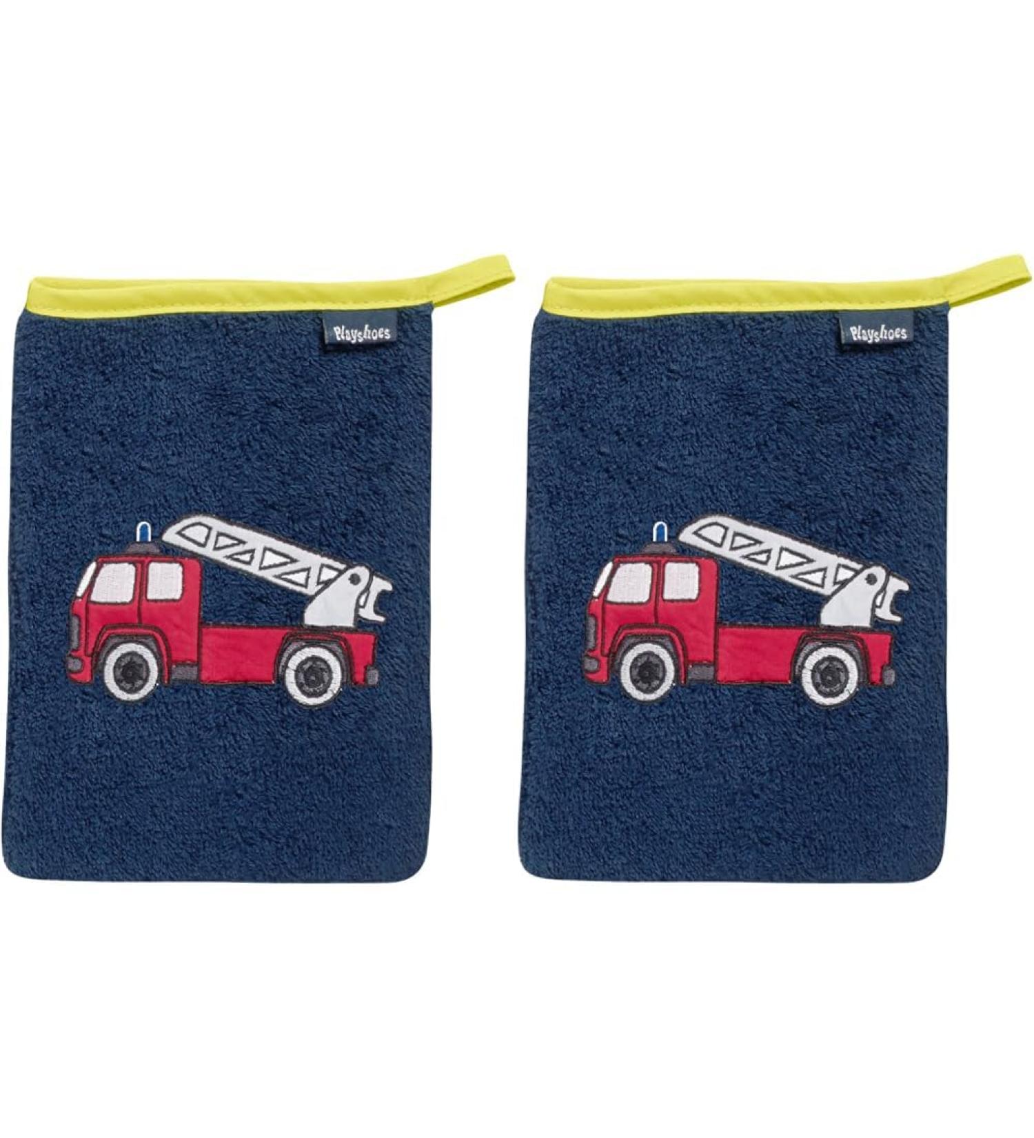 Playshoes Unisex Kinder Ferottee -Wasche Feuerwehr 340094 11 - Navy 15x20 cm (pack of 2) 15x20 cm (pack with 2) 11 - Navy