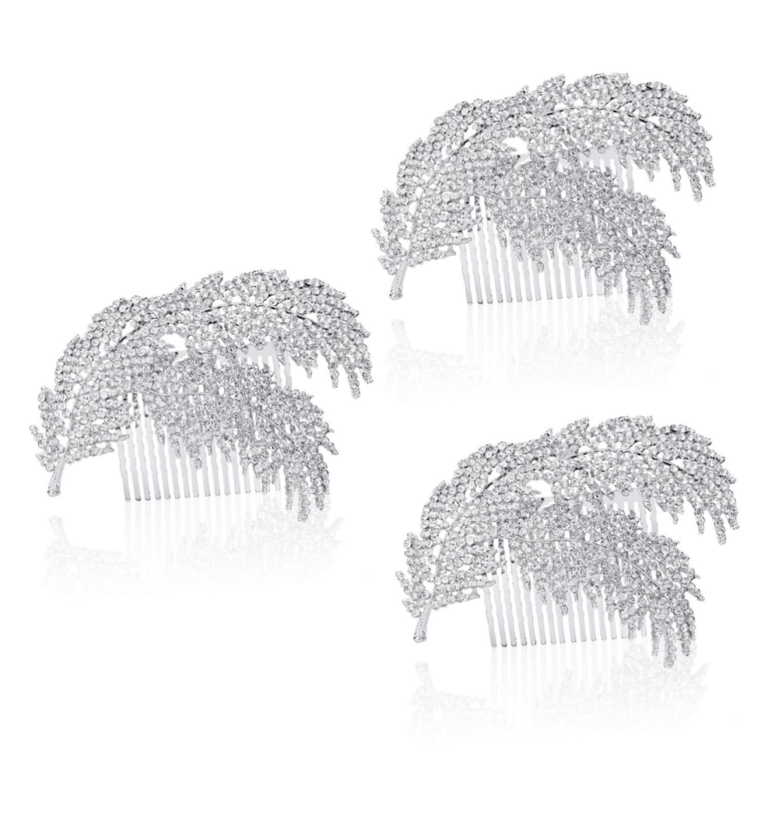 FRCOLOR Rhinestone Comb silver headpiece bridal headpiece rhinestone headpiece bride Rhinestone Hair Comb - Buy Online on GoSupps.com