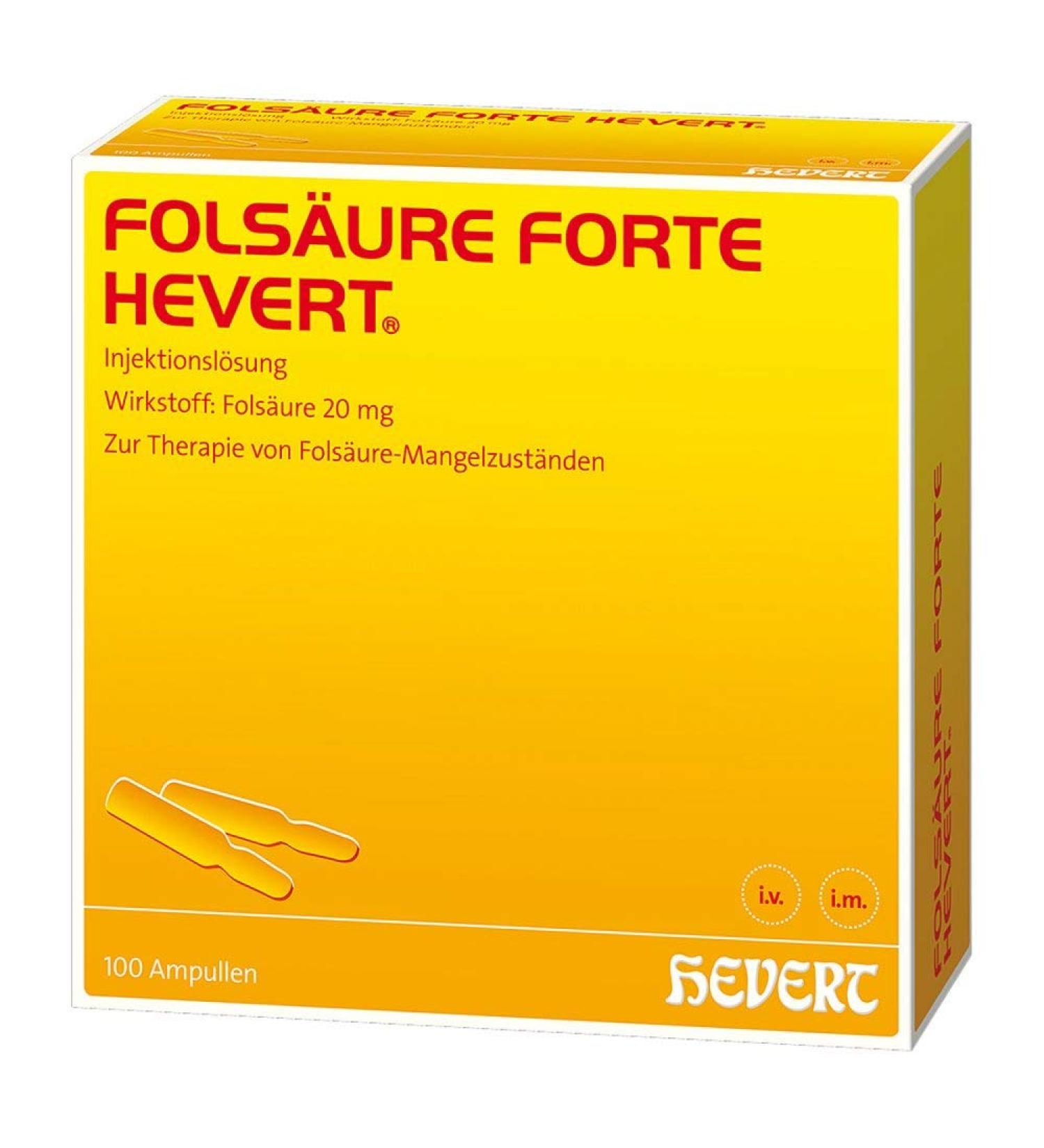 Folic acid forte Hevert ampoules 100 pcs. Ampoules 100 pieces (1 pack)