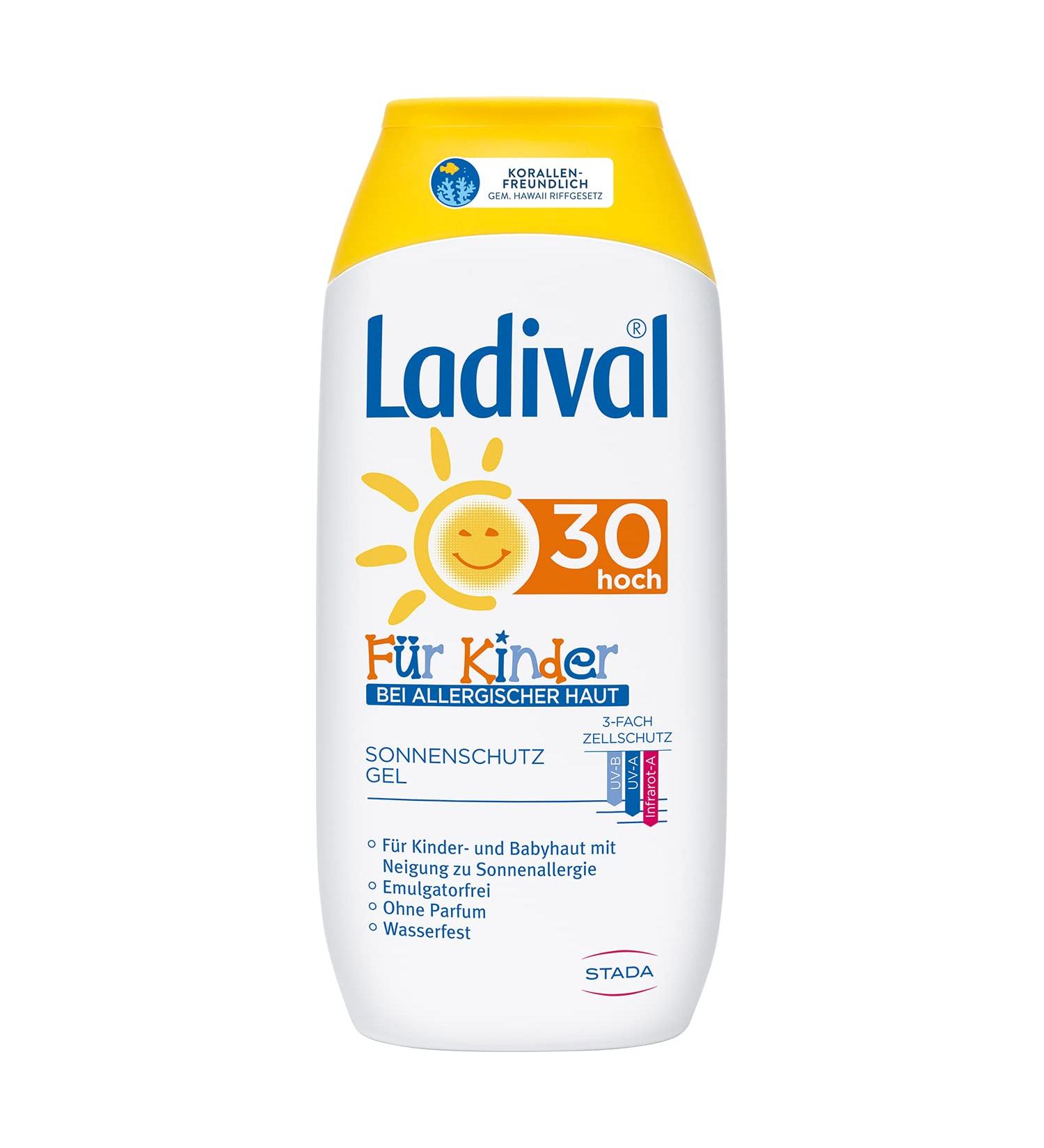 Ladival Children Sun Protection Gel LSF 30 - Perfume-Free Waterproof Allergy-Safe Sunscreen for Sensitive Skin - 200 ml - Buy Online on GoSupps.com