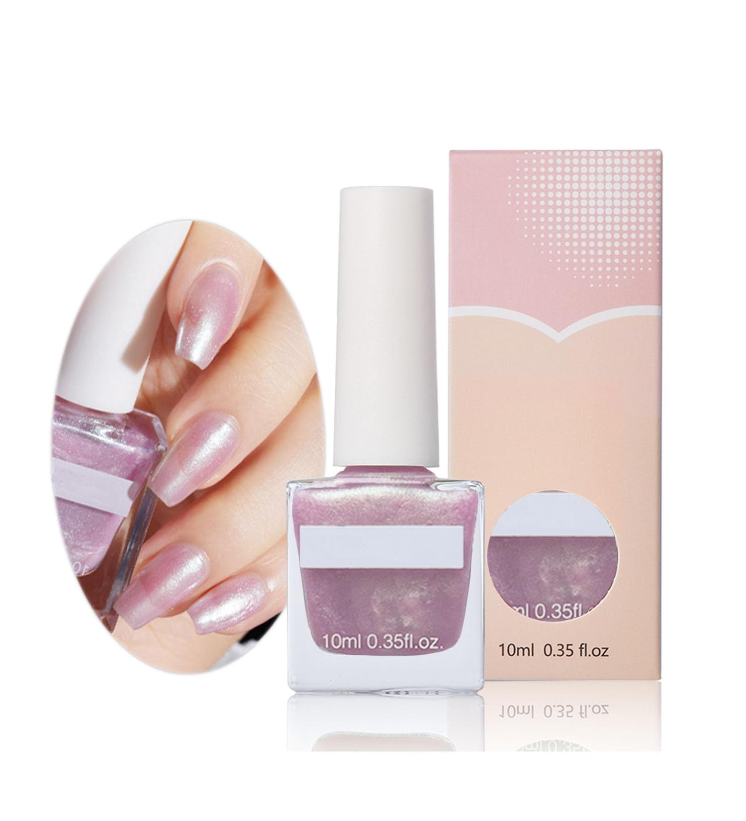 Pink Pearl Nail Polish Varnish Glitter Gel Shimmering Purple Pastel Polish Shell Spiral Holographic Golden Quick Dry Mermaids Shining Sparkling Long Lasting No Need Cure DIY Nail Art Manicure Gift - Buy Online on GoSupps.com