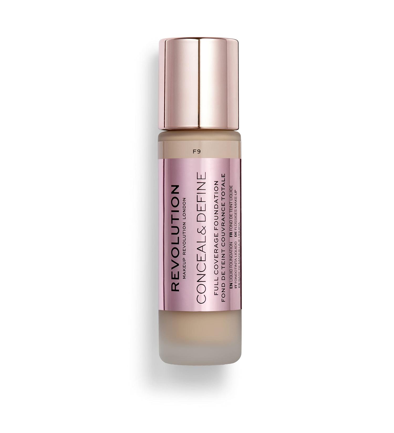 Revolution Beauty London Conceal and Define Foundation F9 - Full Coverage Formula 23ml - Buy Online on GoSupps.com