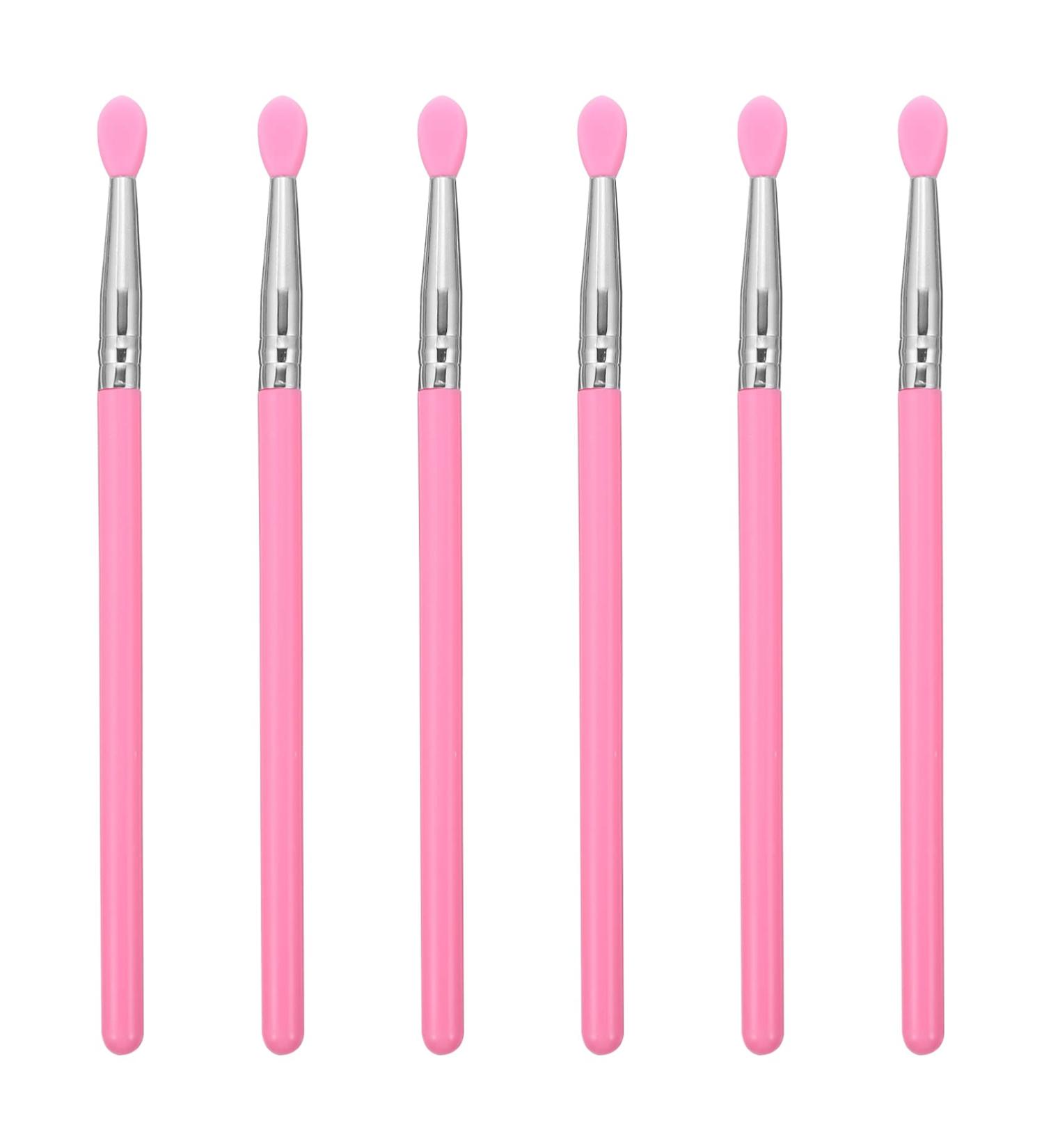 FOMIYES 6pcs Silicone Makeup Brush Set Lip Gloss Eyebrow and Lip Brush Applicators for Women Miss Pink 13x0.5cm - Buy Online on GoSupps.com