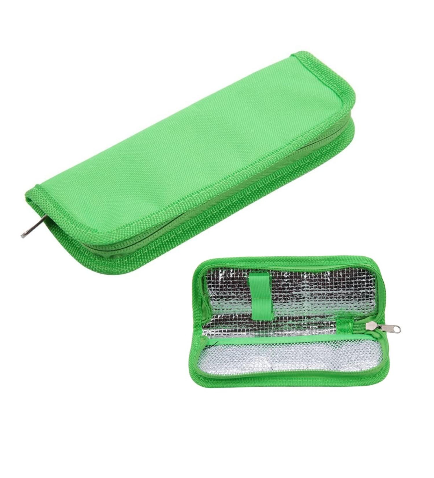 Insulin Cooler Travel Bag - Portable Diabetic Supplies Case | Insulated Medicine Bag (Green) - Buy Online on GoSupps.com