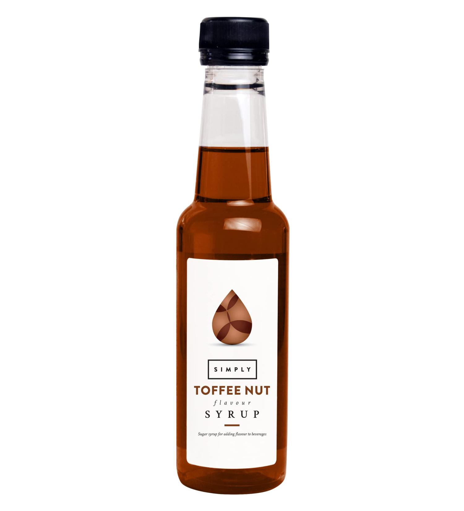 Simply Toffee Nut Syrup Vegan & Nut Free Flavoured Syrup for Coffee Cocktails & Baking (250ml)