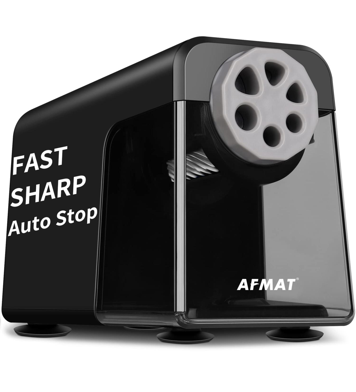 Electric Pencil Sharpener Heavy Duty  6 Holes  Auto Stop AFMAT Pencil Sharpeners for School  Classroom Electric Sharpener for 6-11mm Pencils  7000 Sharpening Times  Do not Eat up Colored Pencils Black - Buy Online on GoSupps.com