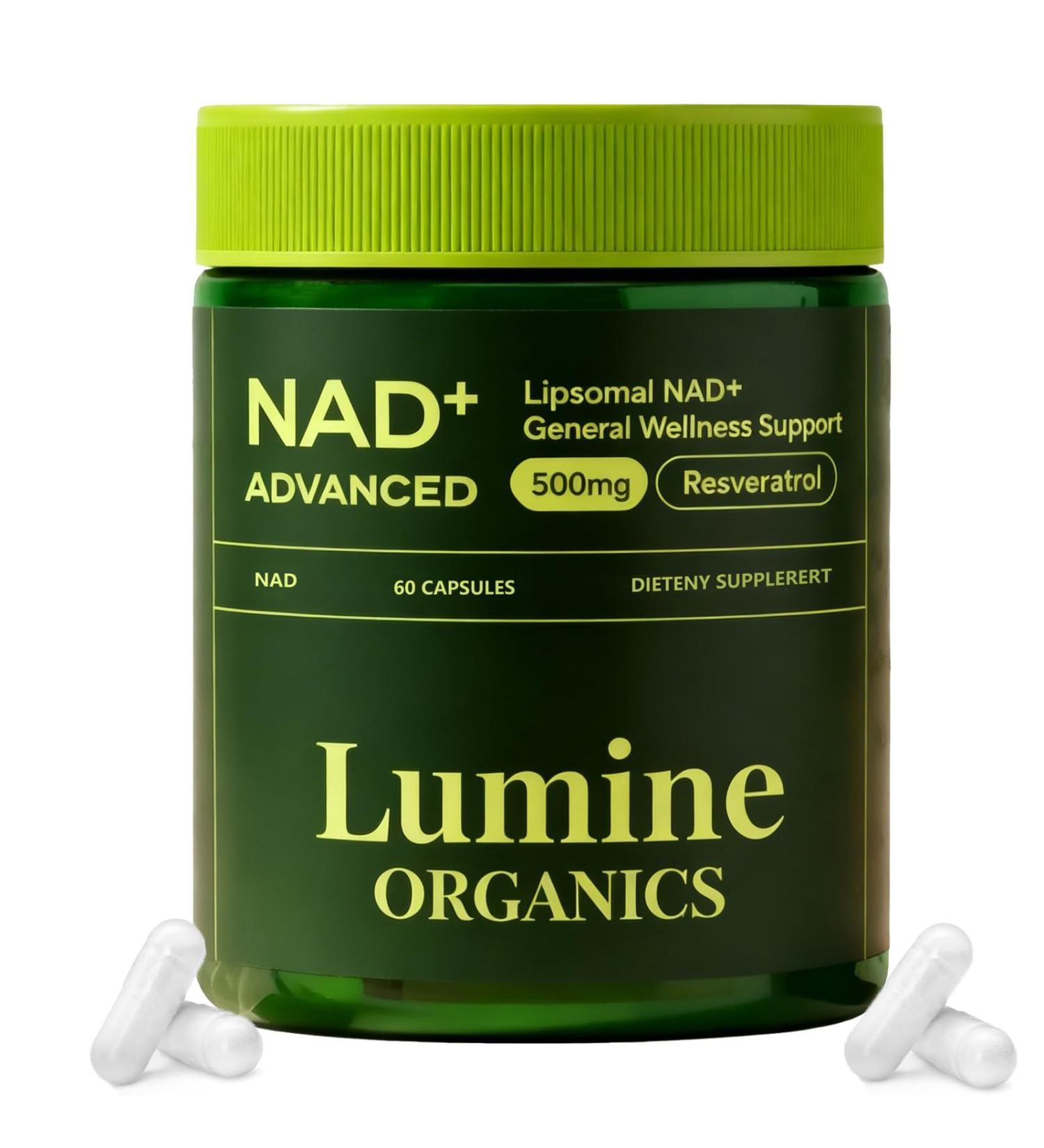 1PCSLumine Organics NAD+ Supplement for Energy Metabolism Support Liposomal Capsules Containing Resveratrol Nicotinamide Ribosidean & Quercetin Alternative to NMN Supplement Gluten-Free Vegan (1PCS) - Buy Online on GoSupps.com