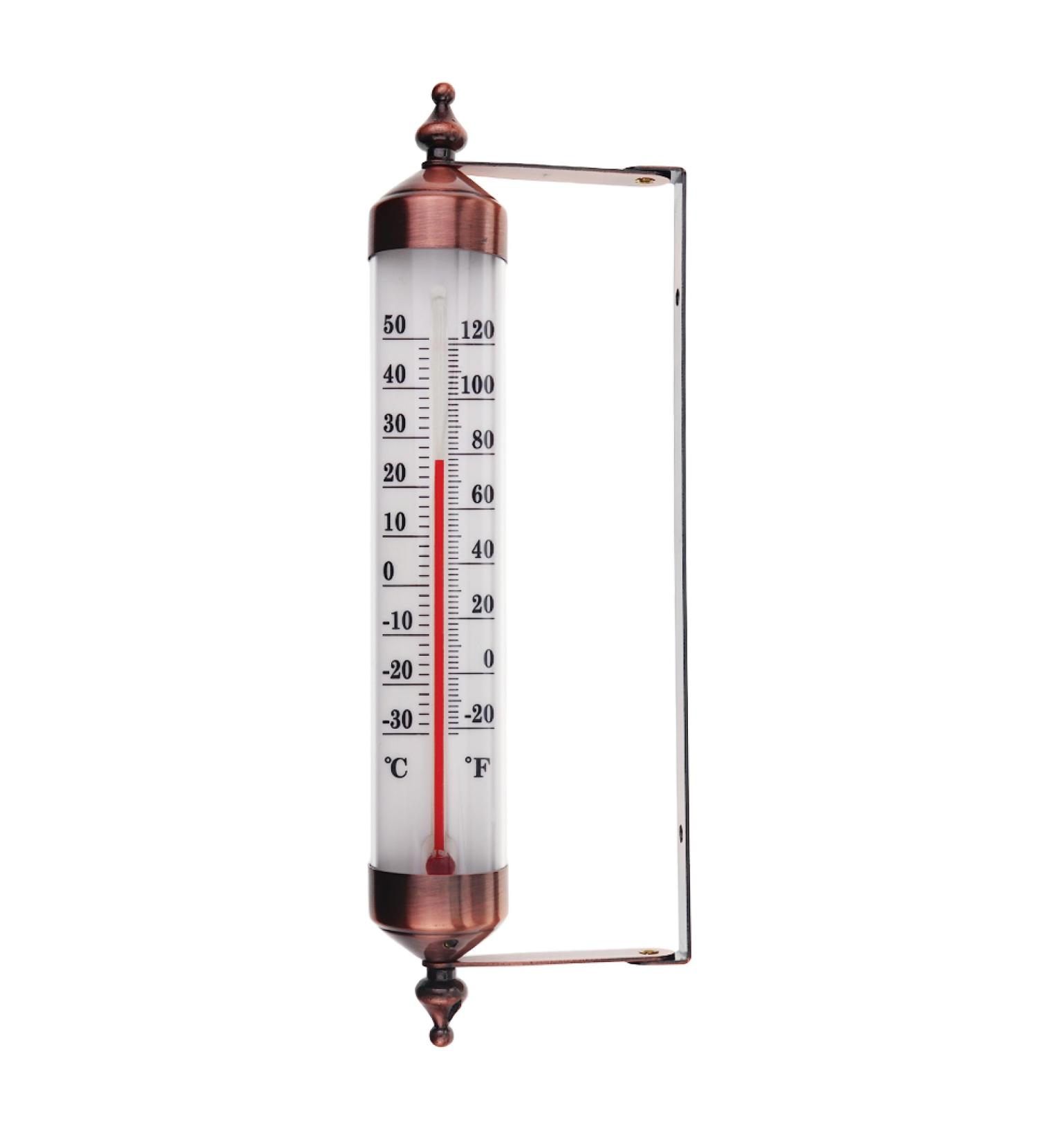 Stylish Bronze Outdoor Thermometer - Perfect for Garden Wall Greenhouse & Garage | Easy to Hang - Buy Online on GoSupps.com