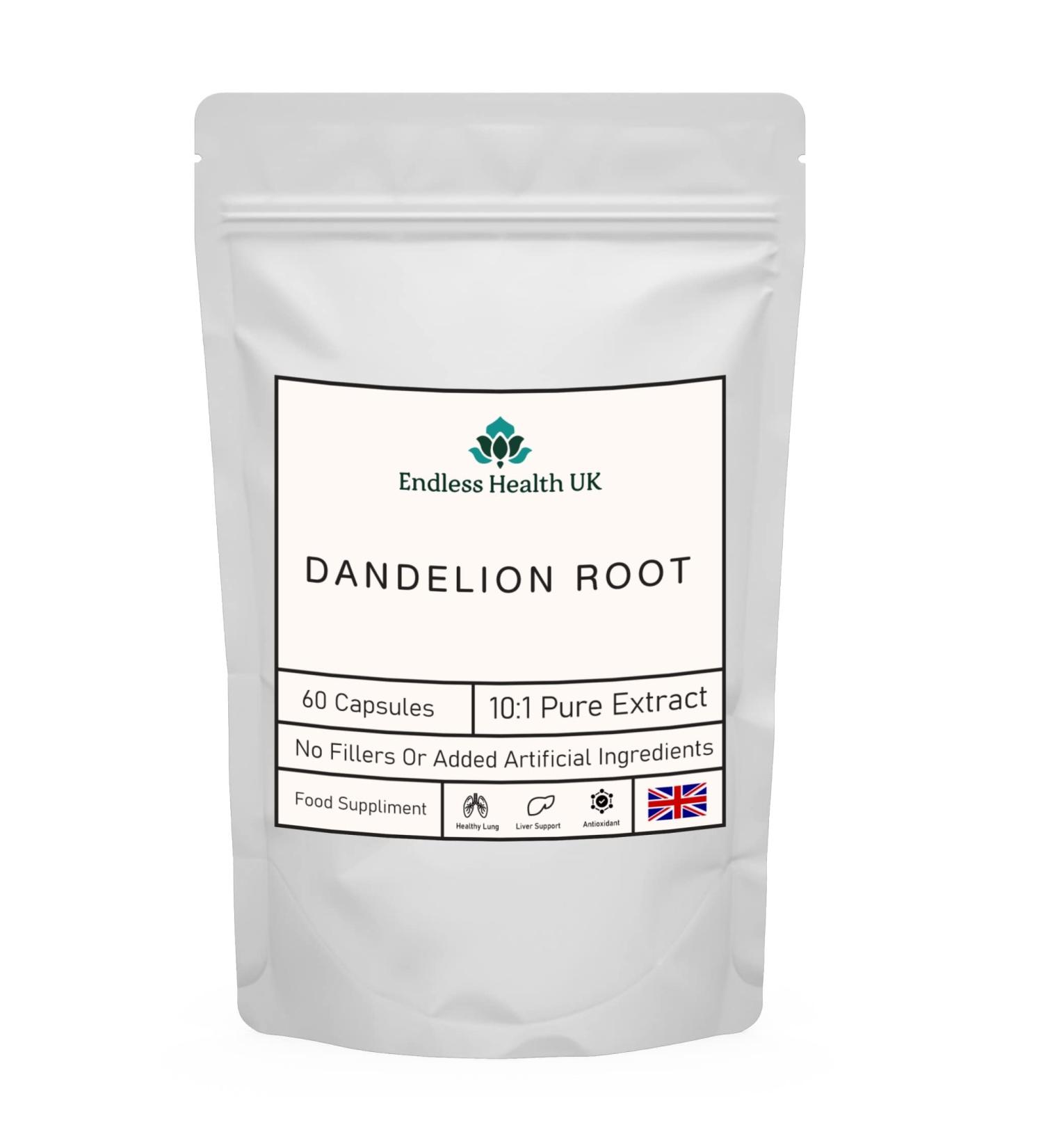 Dandelion Root Capsules 10:1 Extract | High Strength | 60 Capsules - Buy Online on GoSupps.com