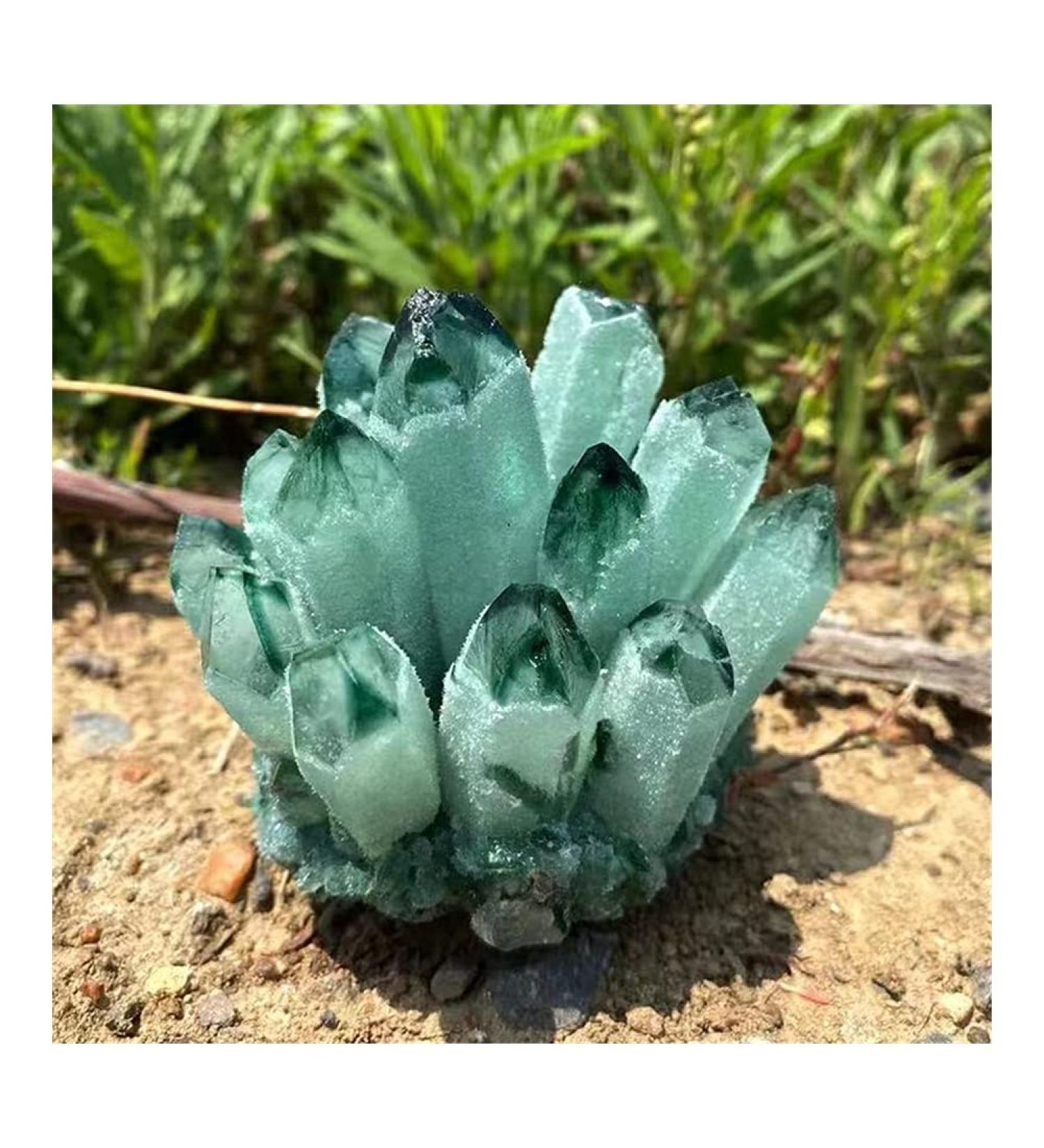 for Natural Green Ghost Phantom Quartz Crystal Cluster Rock Stones and Crystals Specimen Home Decor ERTEYIN - Buy Online on GoSupps.com