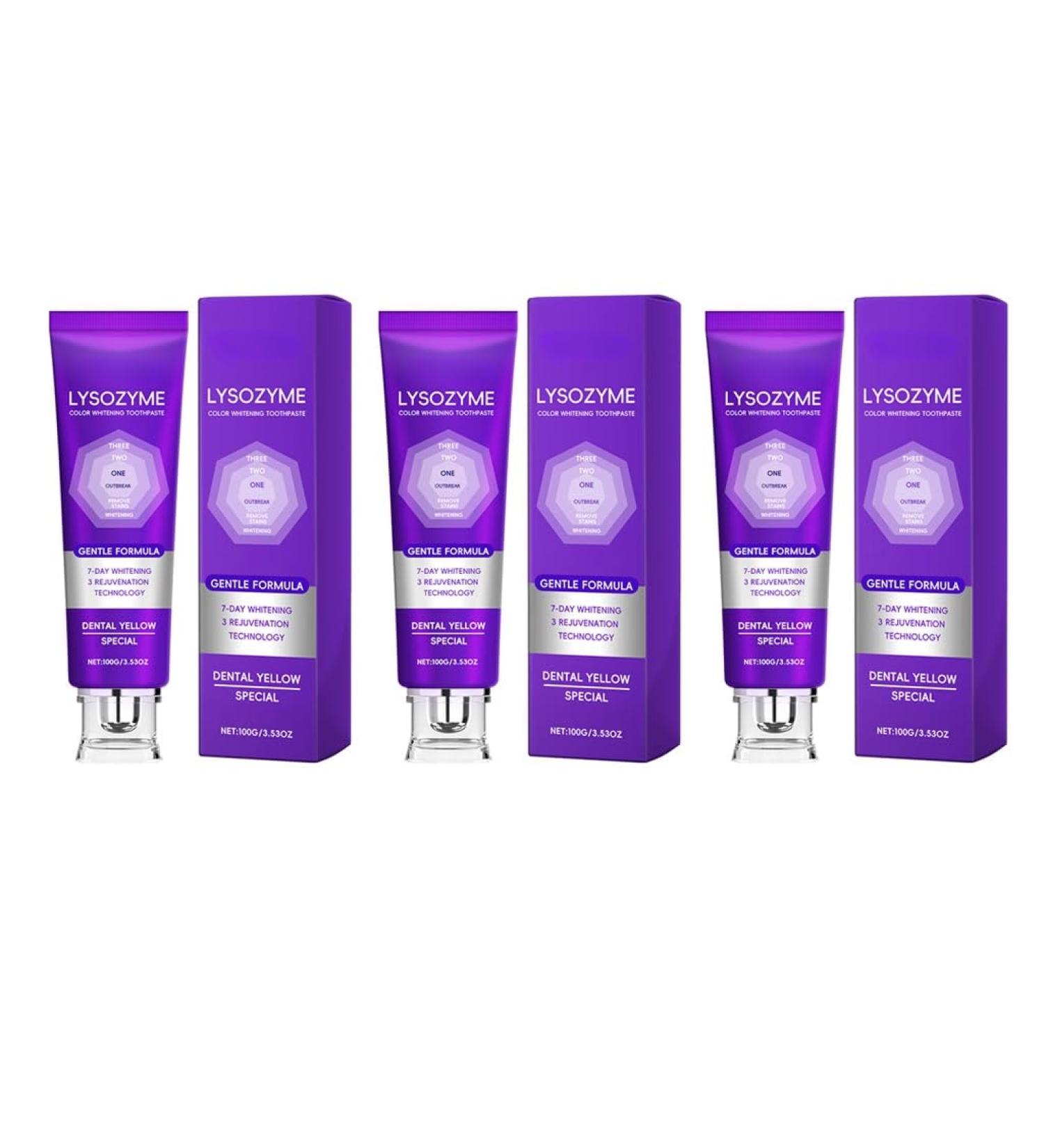 Purple Toothpaste - Teeth Whitening & Stain Removal Fresh Breath Daily Oral Care for Gum & Enamel(3PCS) - Buy Online on GoSupps.com
