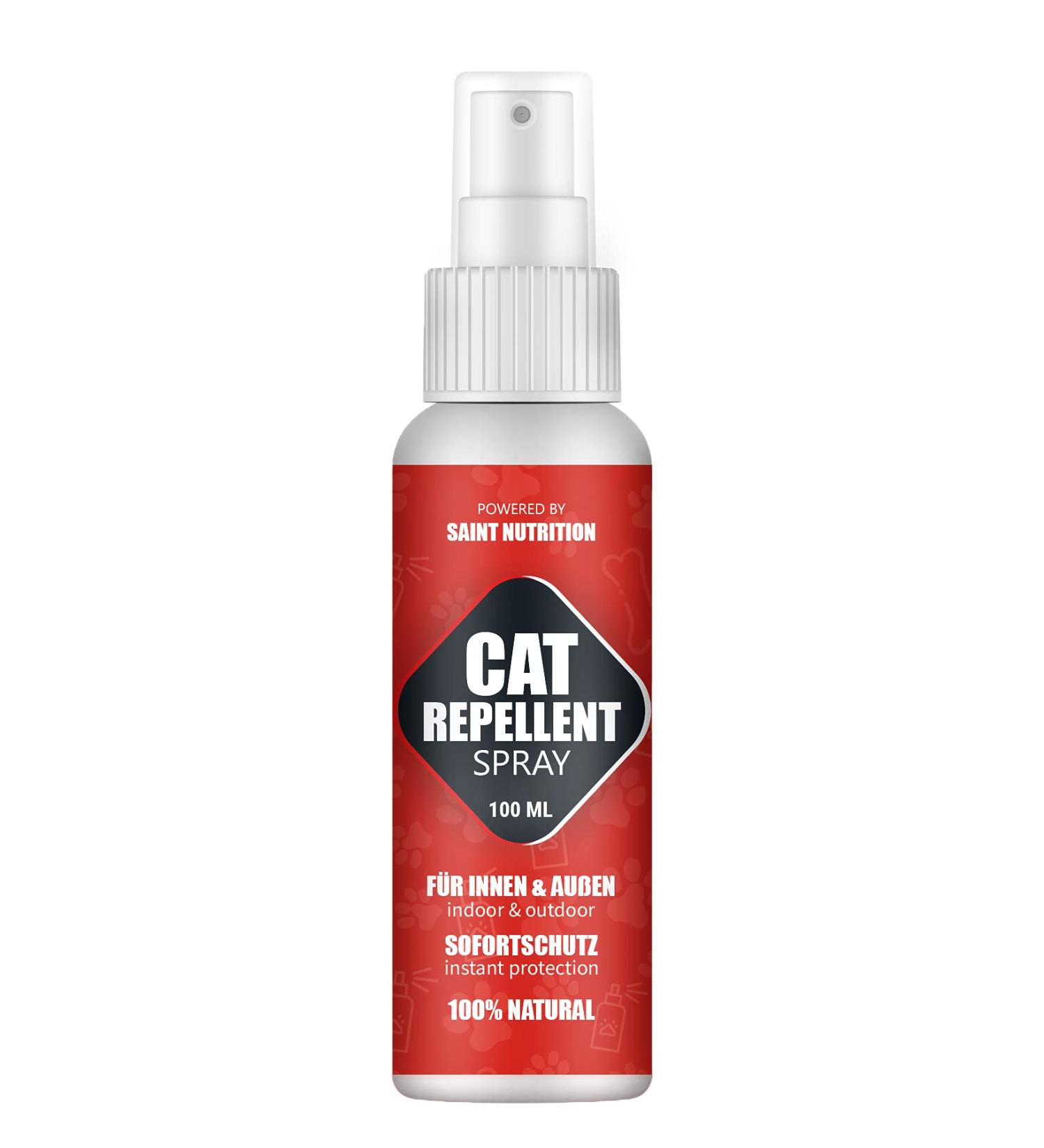 Saint Nutrition Cat Repellent Spray - Indoor/Outdoor Defense Against Cats - Effective Anti-Cat Spray for Home & Garden - Buy Online on GoSupps.com