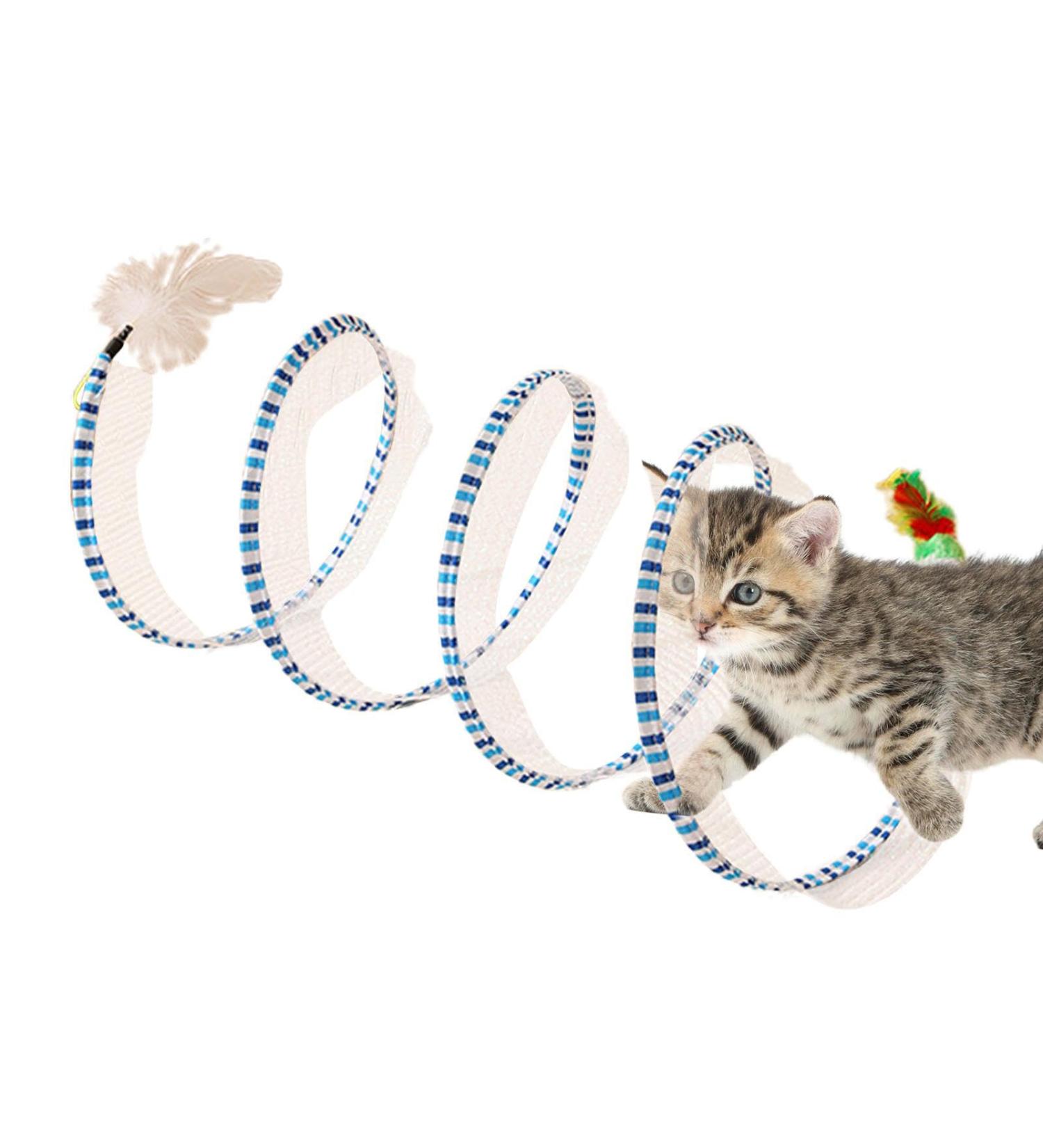 Indoor Cat Tube Toys Cat Tunnels Tube Cat Toys Portable Interactive Pet Adventure Tunnel Toy Interactive Cat Springs Toys for Cats Dogs Small Pets Rabbits Geteawily blue-green - Buy Online on GoSupps.com