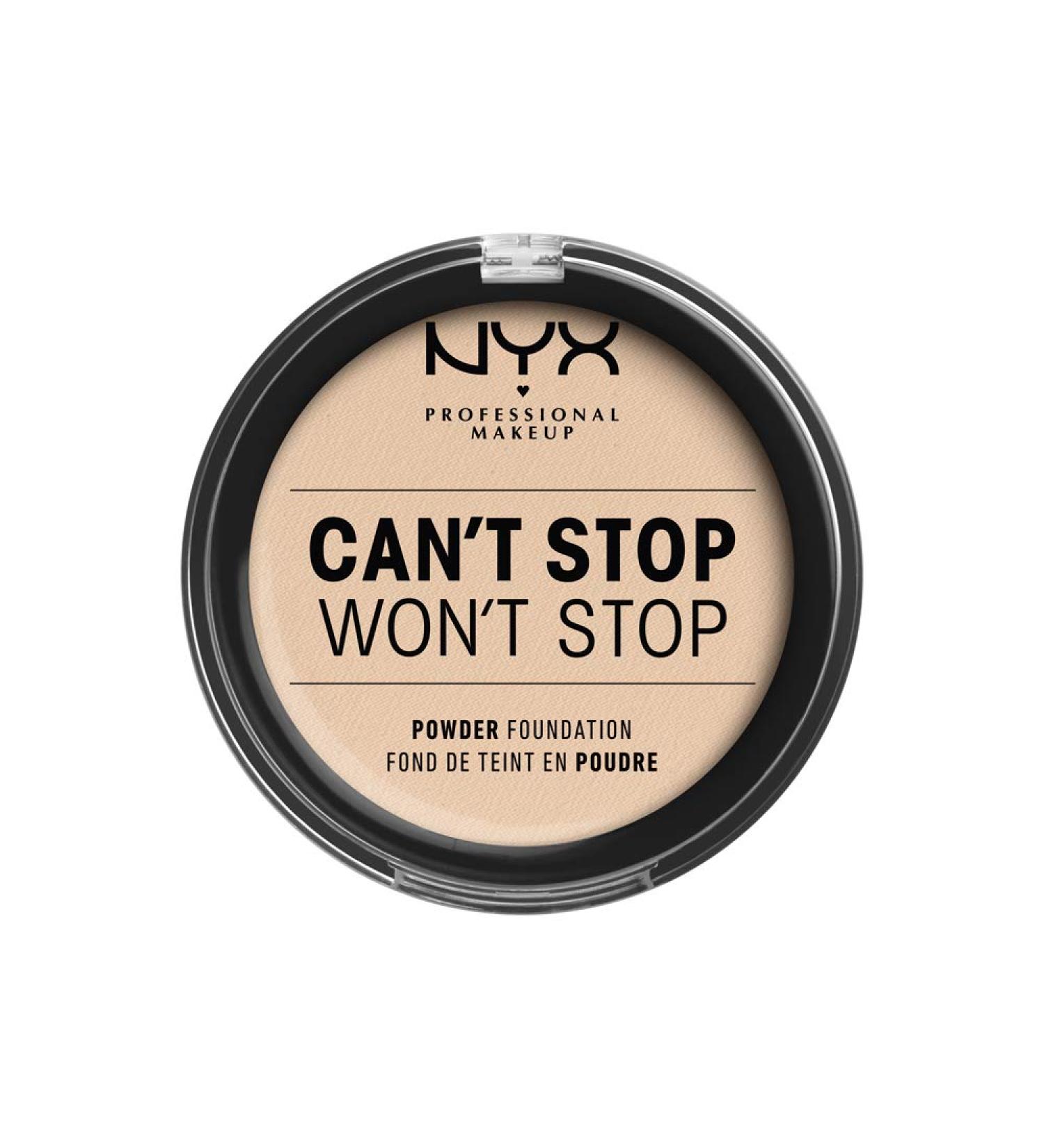 NYX Can't Stop Won't Stop Powder Foundation - Deep Ivory 04 | Matte Finish, Long Lasting, Vegan Formula - Buy Online on GoSupps.com