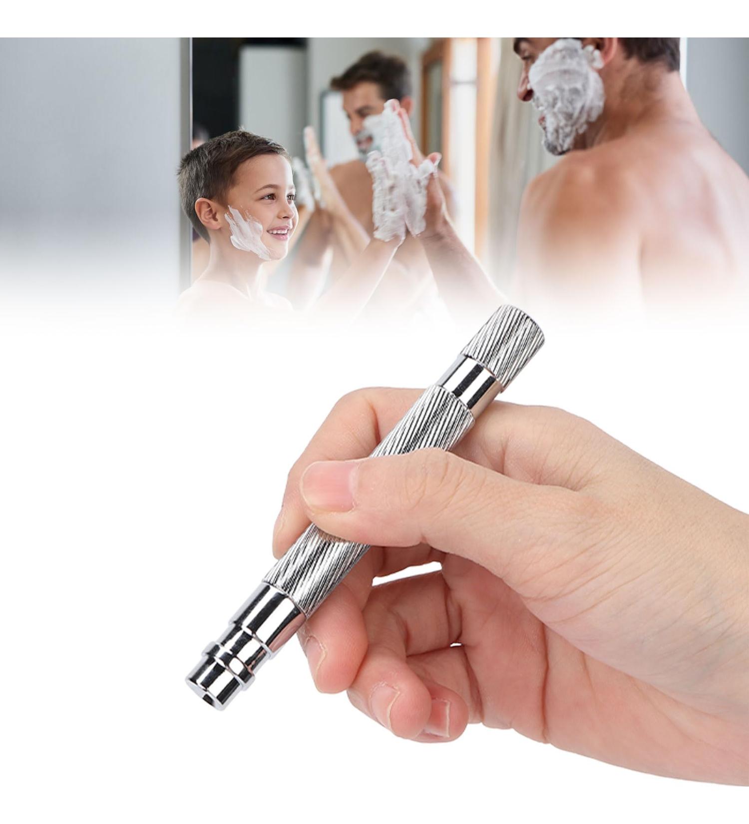 Buy Premium Metal Safety Razor Handle - Retro Shaving for Men | Replacement Shaver Handle in Silver - Buy Online on GoSupps.com