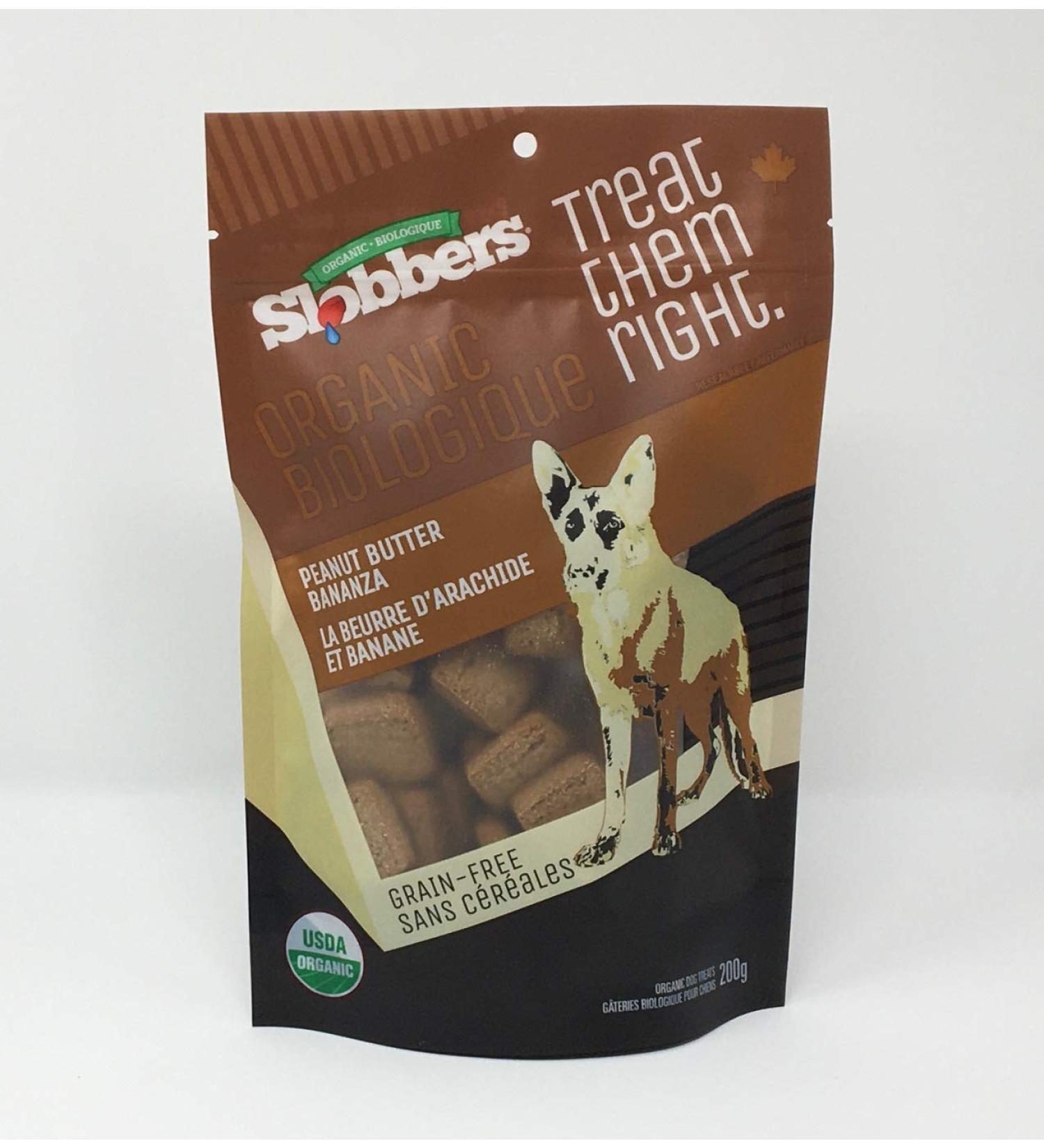 Slobbers Organic Dog Treats - Peanut Butter Bananza 200g - Buy Online on GoSupps.com
