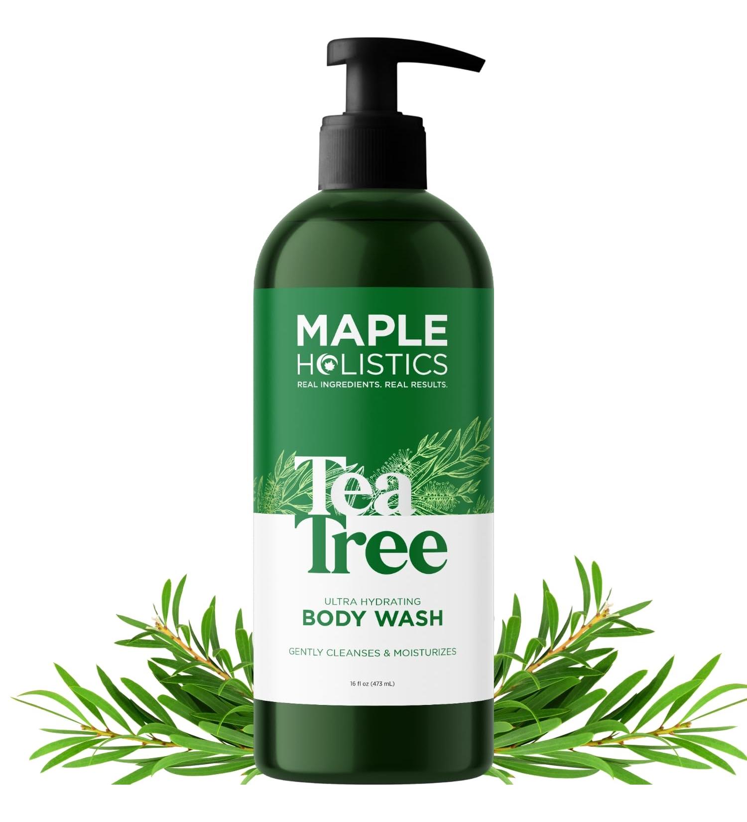 Tea Tree Oil Body Wash - Hydrating Shower Gel for Men & Women | Moisturizing Tea Tree Body Soap with Peppermint - 16 Fl Oz - Buy Online on GoSupps.com