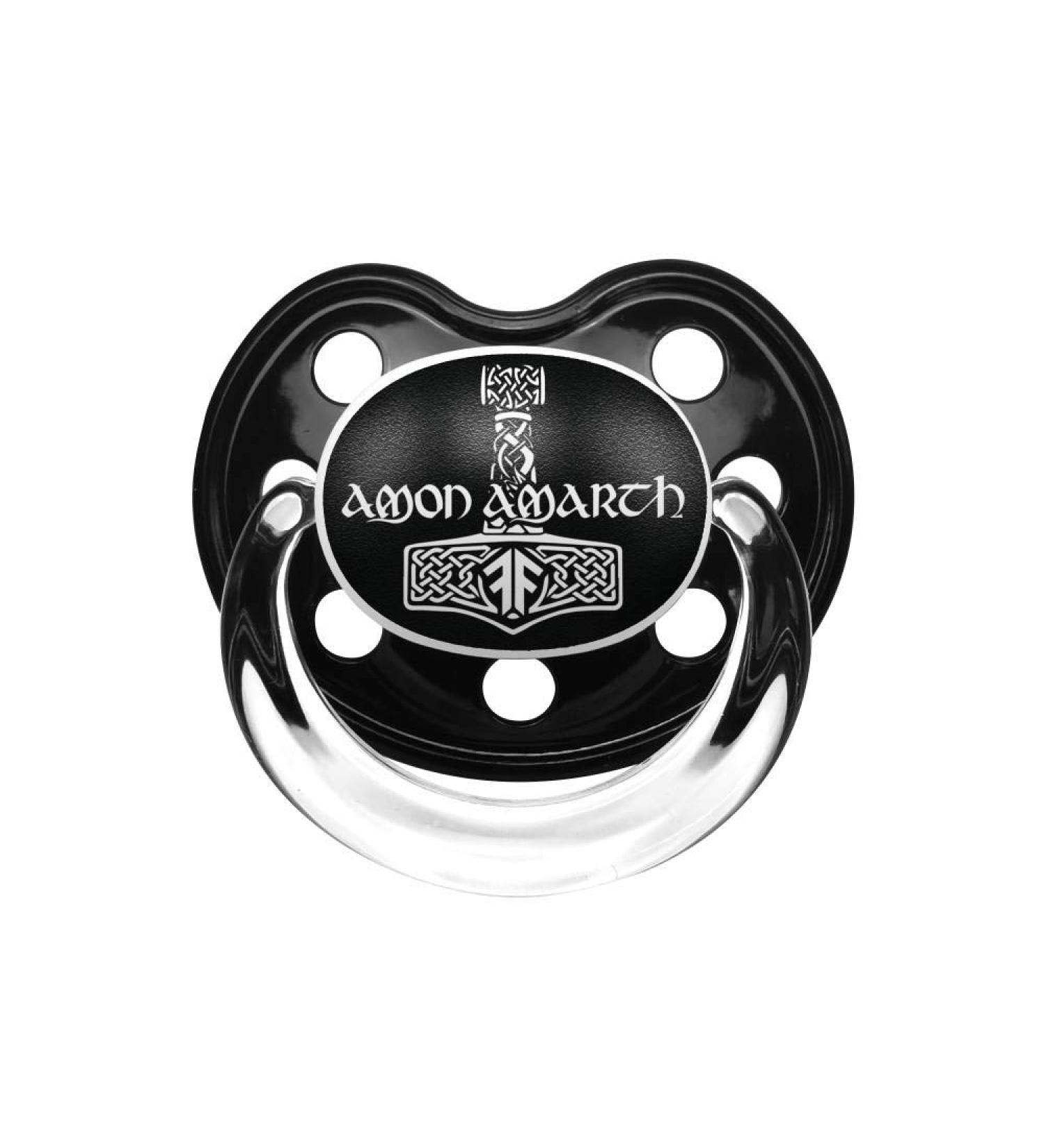 Amon Amarth (Thor's Hammer) - Pacifier black size 2 (6-18 months) official band merch from Metal Kids
