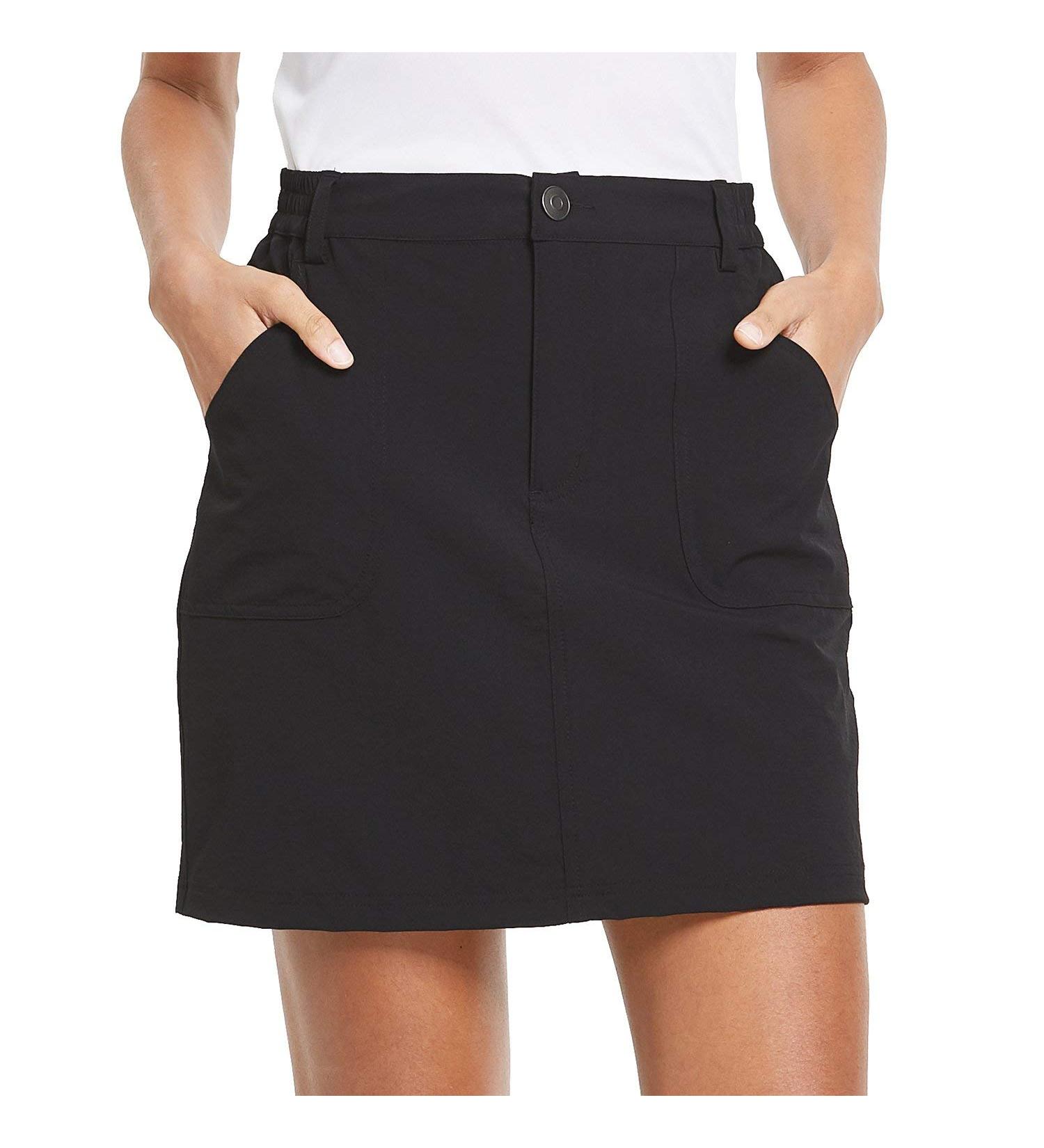 BALEAF Women's UPF 50 Outdoor Skort with Zip Pockets - Black, Large - Buy Online on GoSupps.com