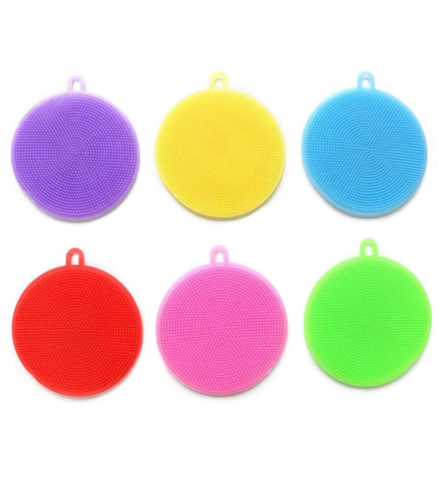 Kaxich Silicone Scrubber Sponge Dishwashing Brush Food Grade Wash Cloth Dish Towel for Kitchen Pot Pan Dish Bowl Fruit Vegetable Insulation Pad Cup Coaster Car Washer (6 Pack) - Buy Online on GoSupps.com