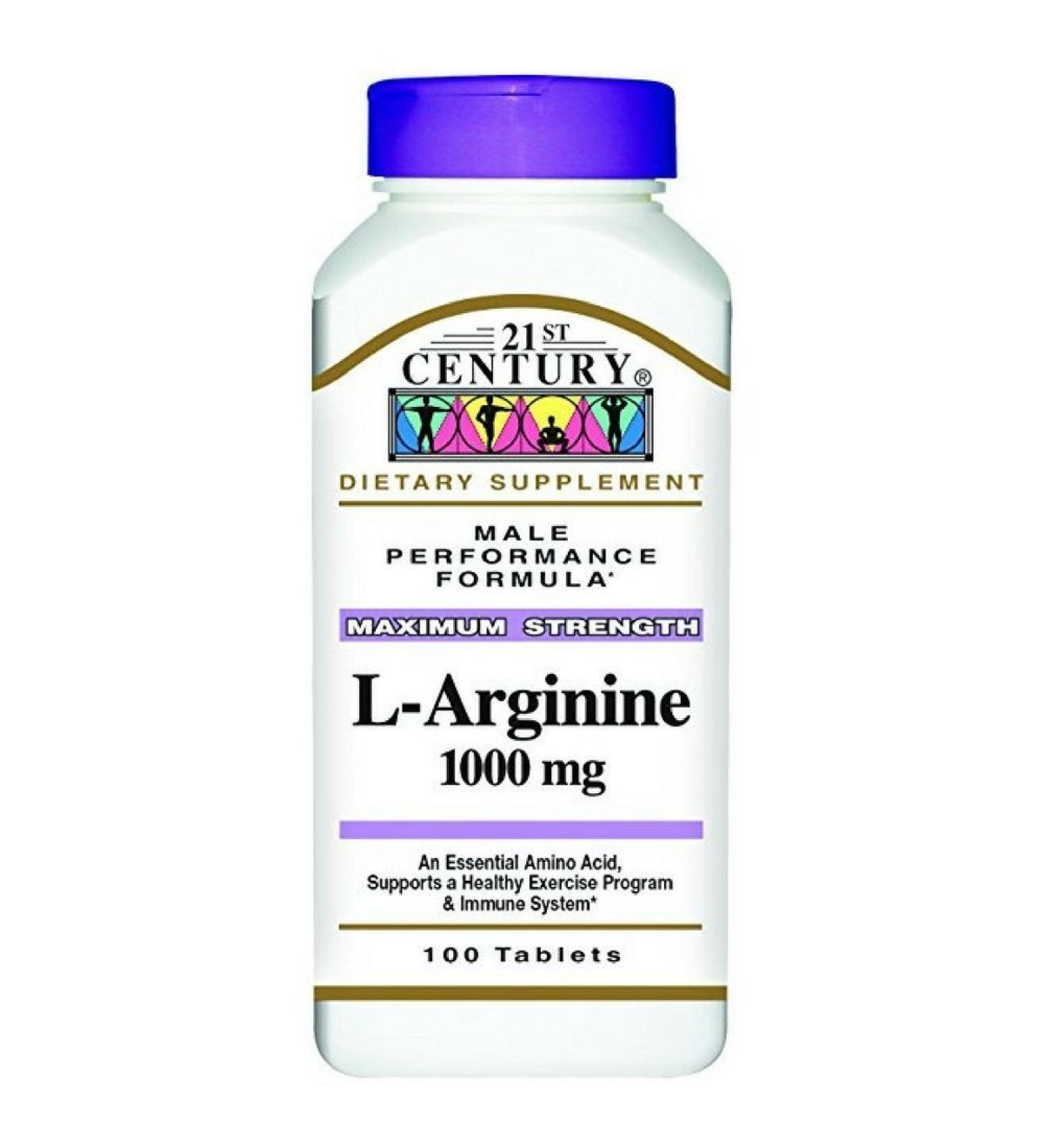 21st Century L-Arginine 1000mg Maximum Strength 100 ea (Pack of 4)