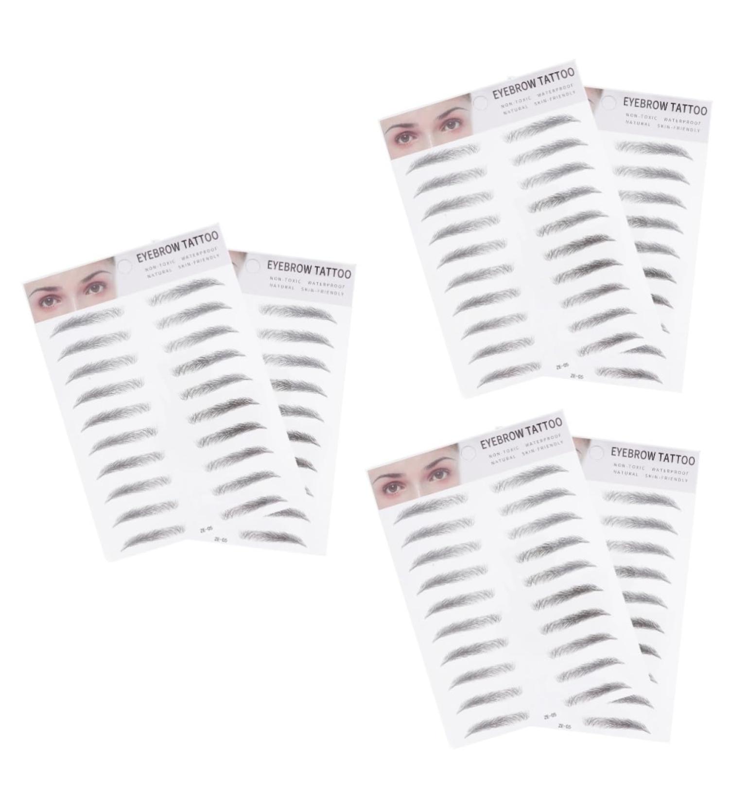 FOMIYES 6 Pcs 3d Eyebrow Stickers Beauty Kit Brow Shaper Makeup Eyebrow Transfer Man Stencil Cosmetic 1 count (Pack of 1) Blackx3pcs - Buy Online on GoSupps.com