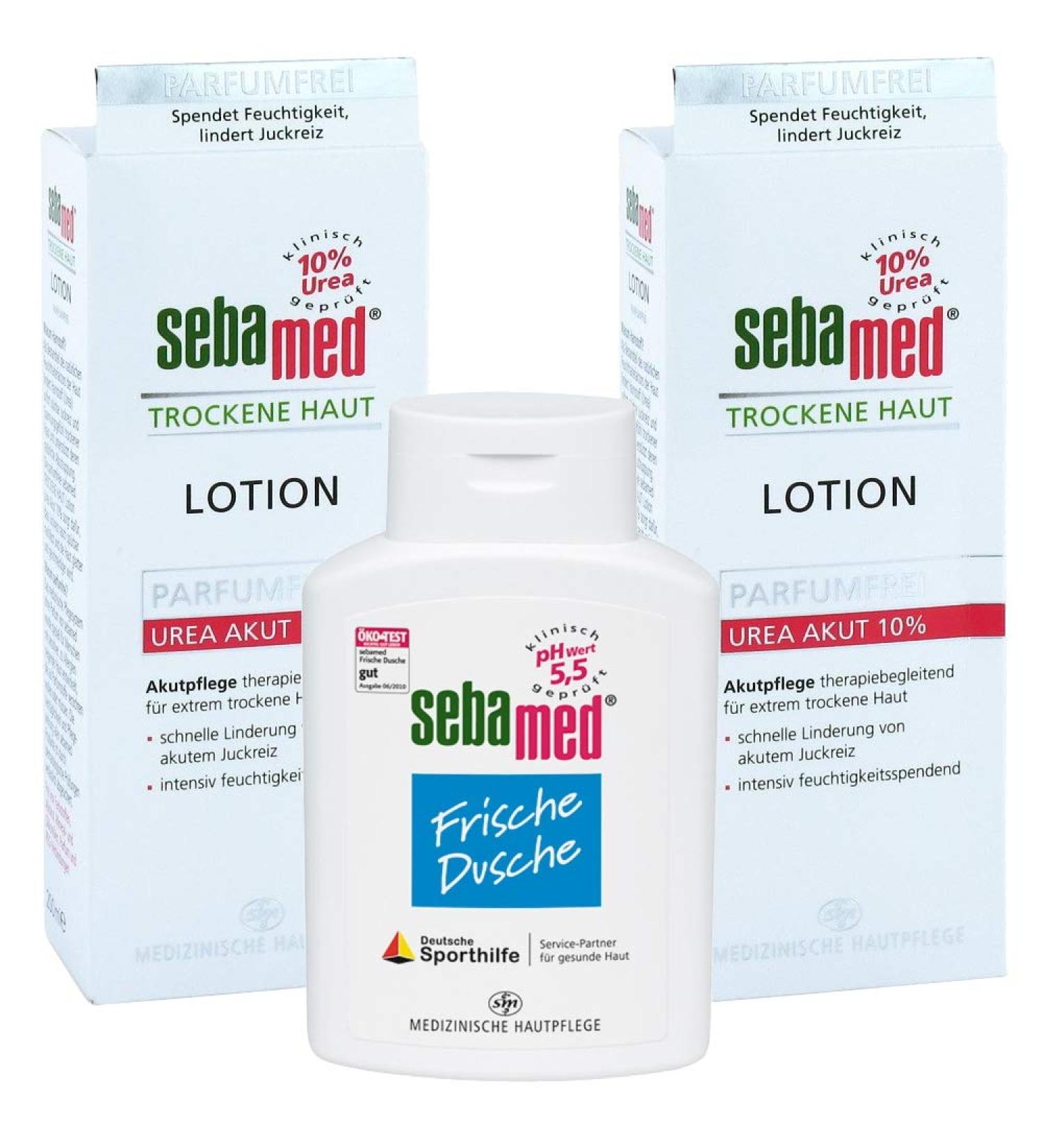 Shebapharma Economy Pack for Dry Skin with 10% Urea 2 x 400ml + Fresh Quick Dry Skin Shower 400ml