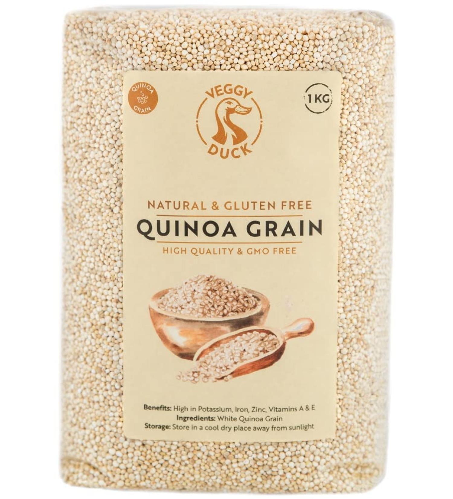 Veggy Duck - White Quinoa Grain (1Kg) - Gluten Free | GMO Free - Buy Online on GoSupps.com