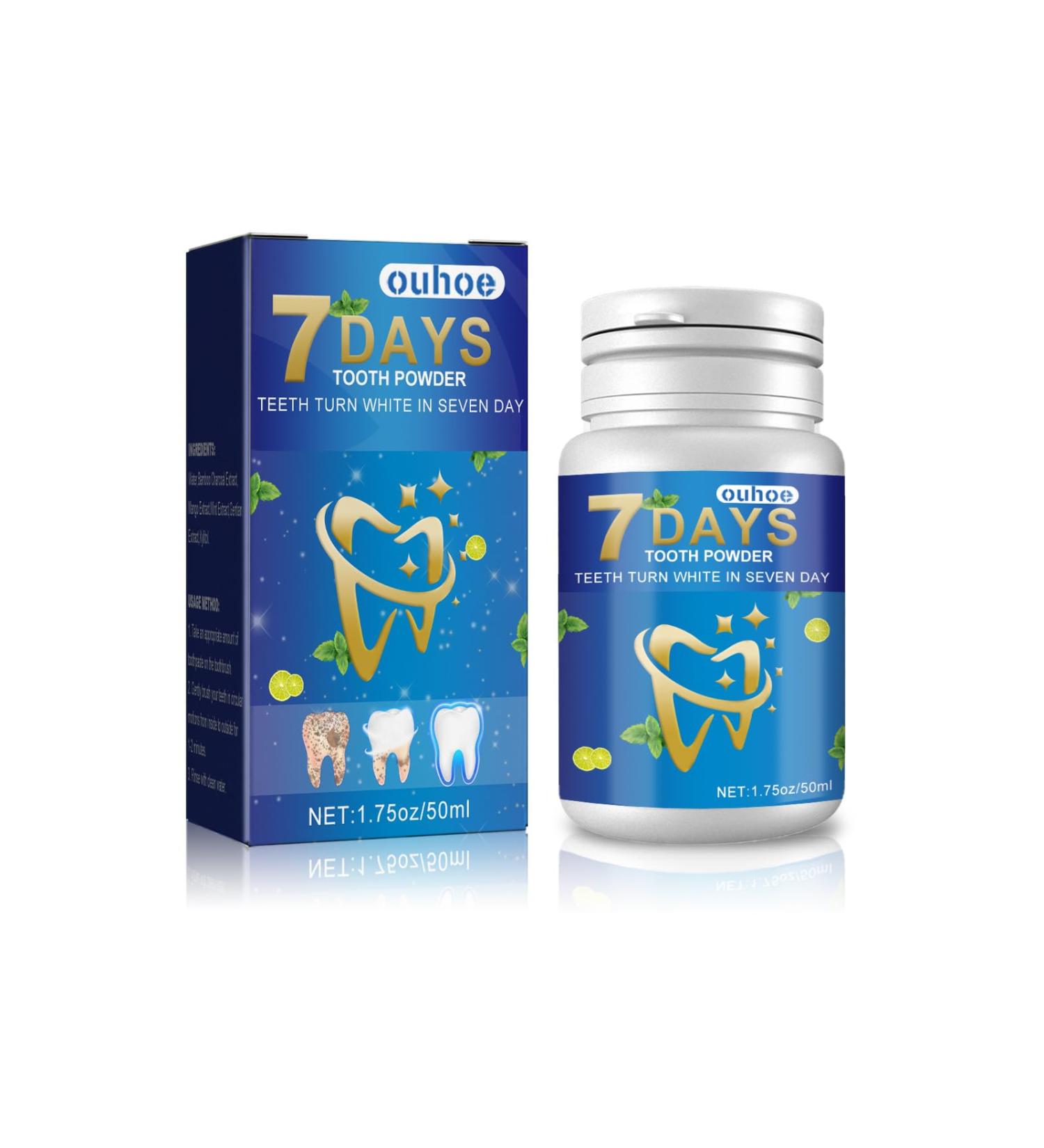Buy 7 Days Tooth Cleaning Powder - Whitening Fresh Breath & Strengthens Teeth | 1 Piece - Buy Online on GoSupps.com