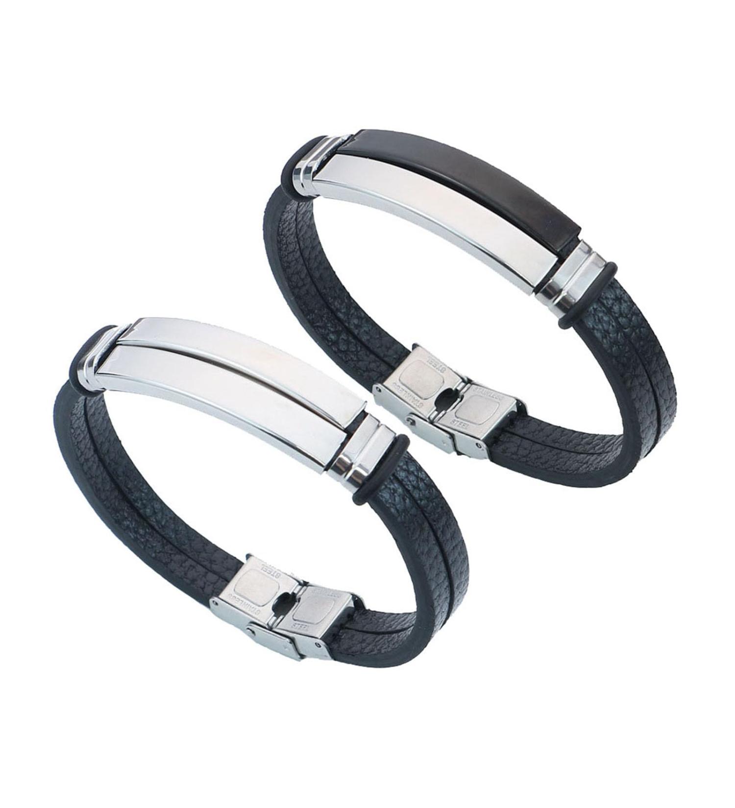 Prostapower Magnetic Copper Wristband Ion Therapeutic Lympunclog Titanium Wristband Titanium Leather Bracelet for Man and Woman (2pcs A) - Buy Online on GoSupps.com