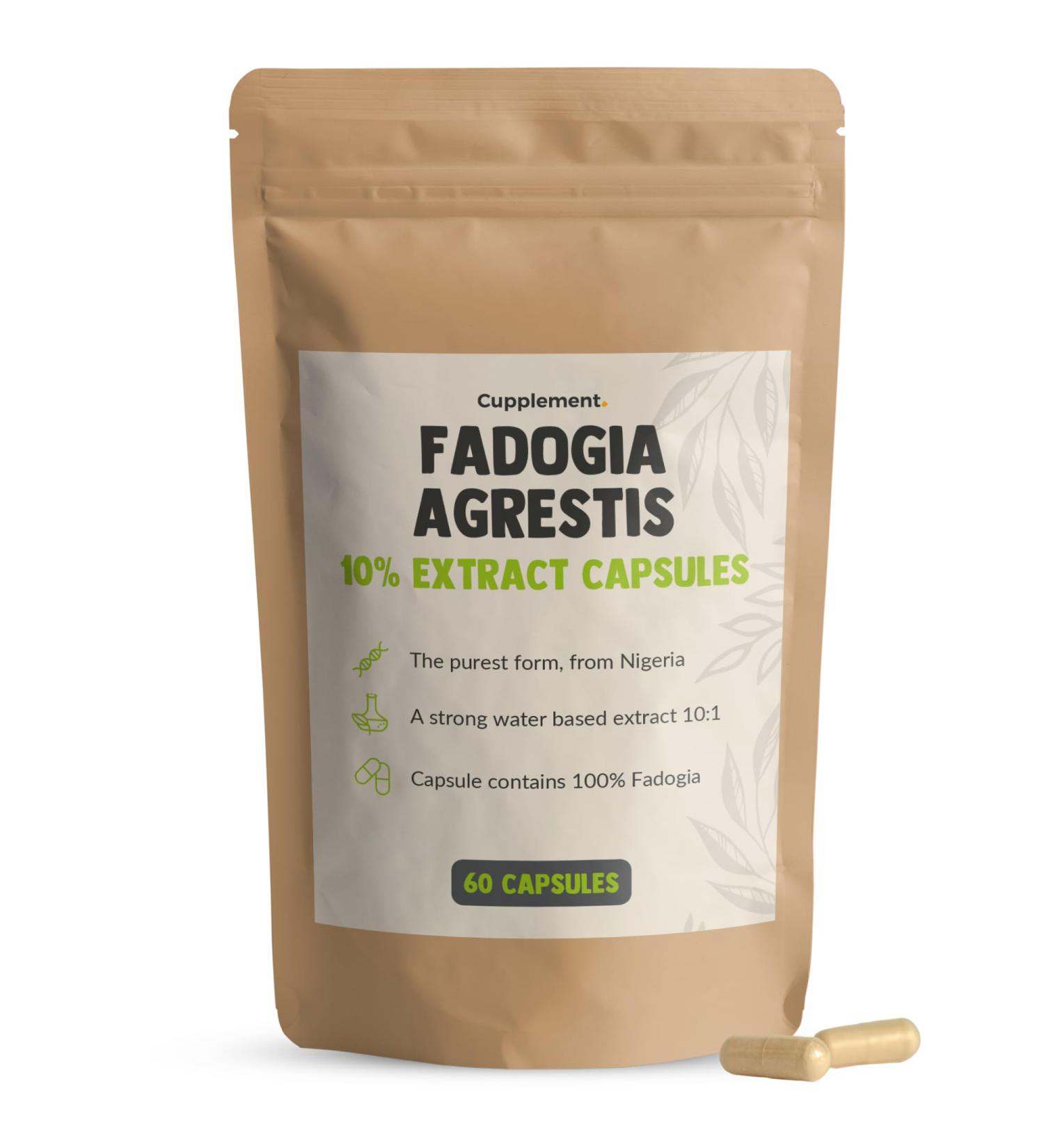 Cupulated Fadogia Agrestis 60 Capsules - 10% Extract | High Quality 500mg - Tropical Superfood Supplement - Boost Your Health! - Buy Online on GoSupps.com