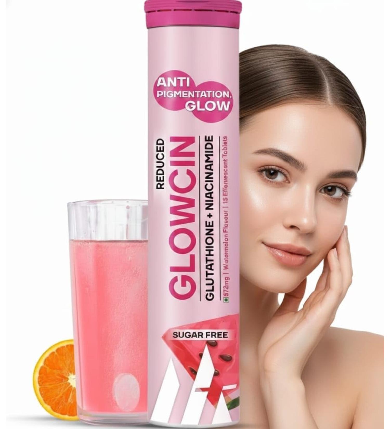 Glutathione Tablets for Glowing Skin | 15 Effervescent Tablets with 572mg L-Glutathione & Vitamin C | Sugar-Free Antioxidant & Skin Glow Supplement for Clear Skin | Orange - Buy Online on GoSupps.com