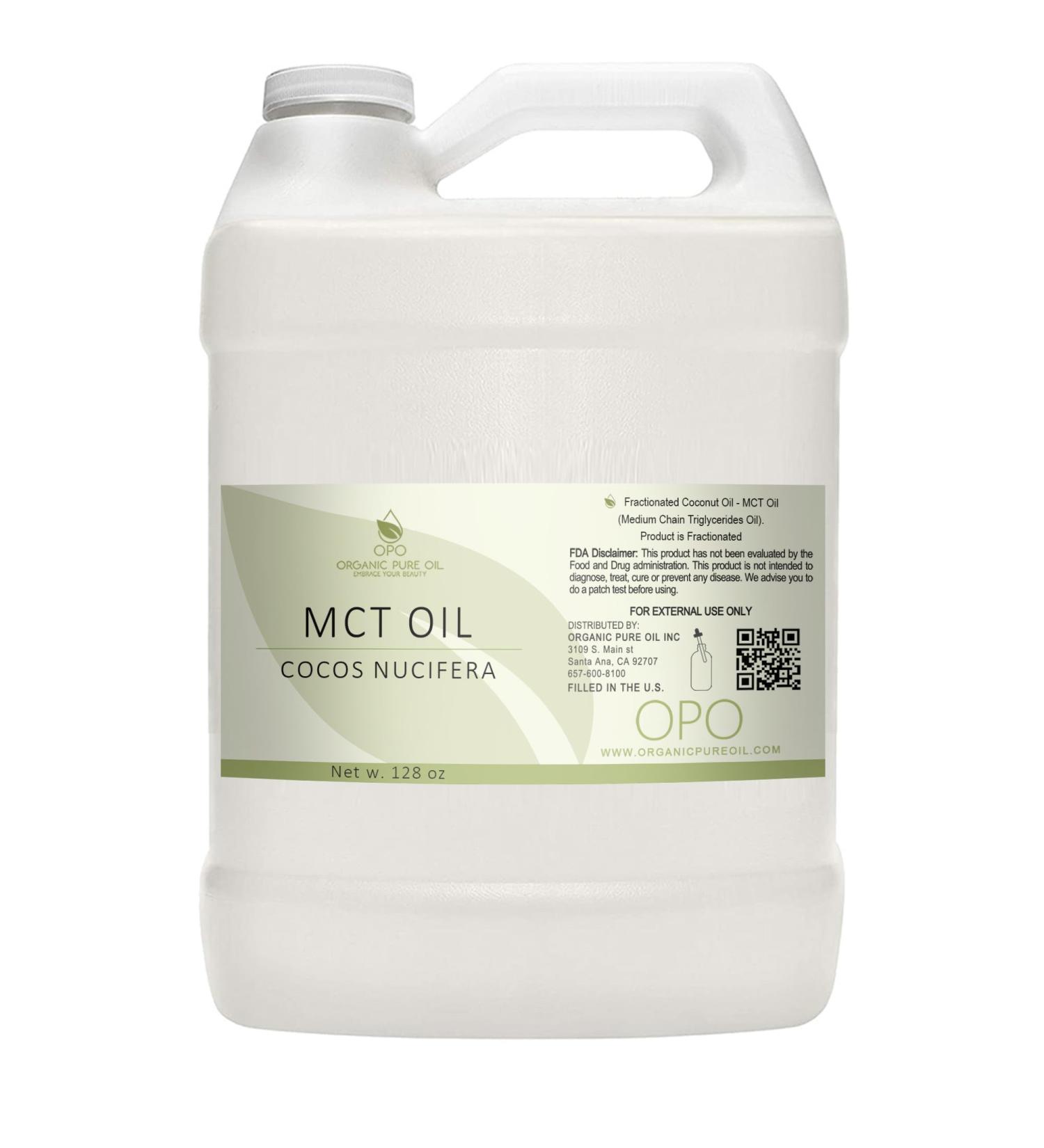 Fractionated Coconut Oil - Pure, Medium Chain Triglycerides, Undiluted, Non-GMO, from Coconut Fruit not Palm, Bulk 128 oz / 1 Gallon - C8 C10, Natural, MCT, Carrier for Skin, Hair, Nails, Body - Buy Online on GoSupps.com