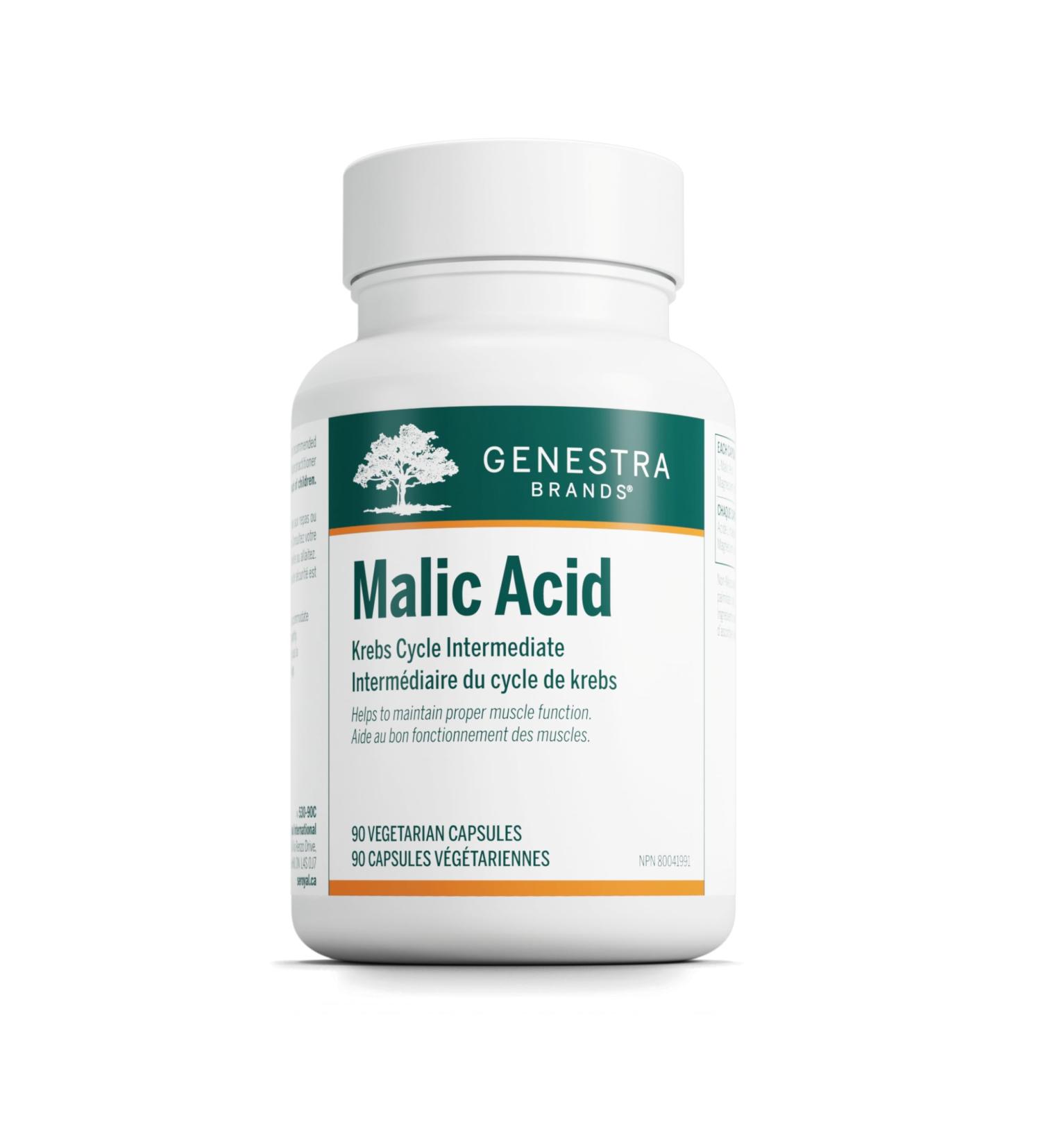 Genestra Brands - Malic Acid - Krebs Cycle Intermediate - 90 Vegetable Capsules - Buy Online on GoSupps.com