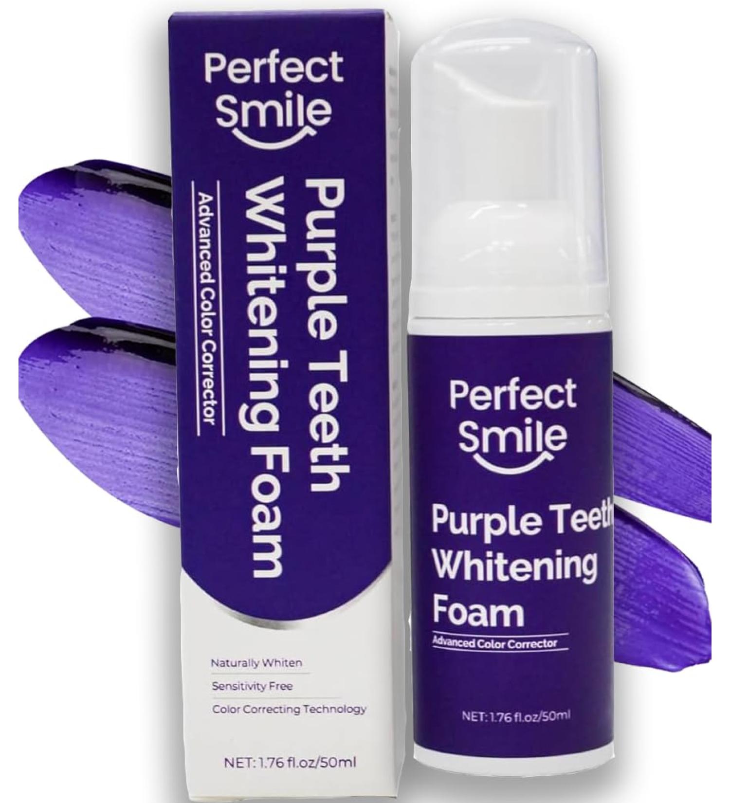 Perfect Smile Teeth Whitening Foam - Purple Color Corrector & Stain Removal - 50ml | International Shipping - Buy Online on GoSupps.com