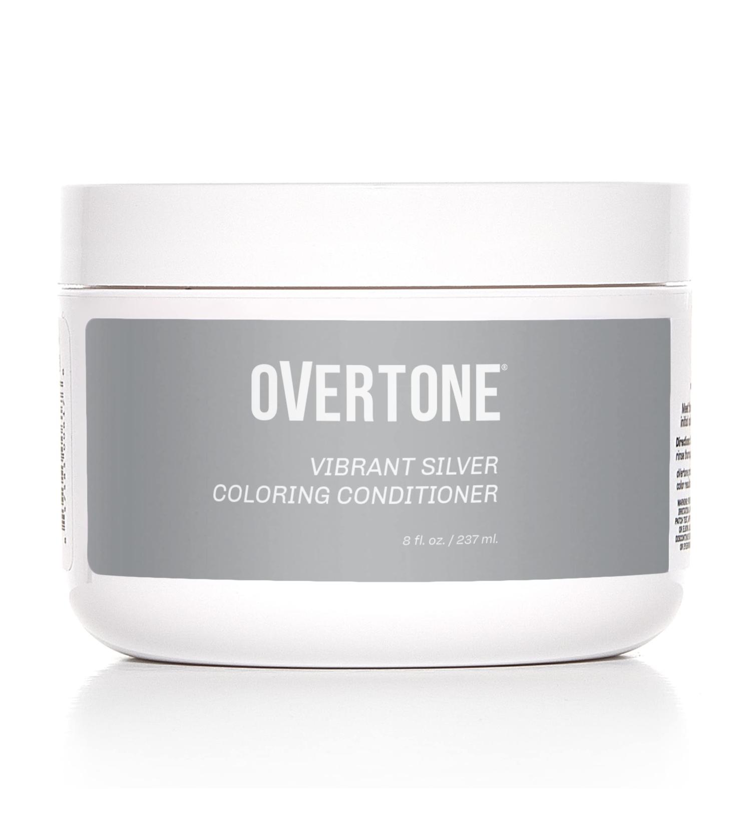 oVertone Vibrant Silver Color Depositing Conditioner - 8 oz Semi Permanent Hair Color with Shea Butter & Coconut Oil - Buy Online on GoSupps.com